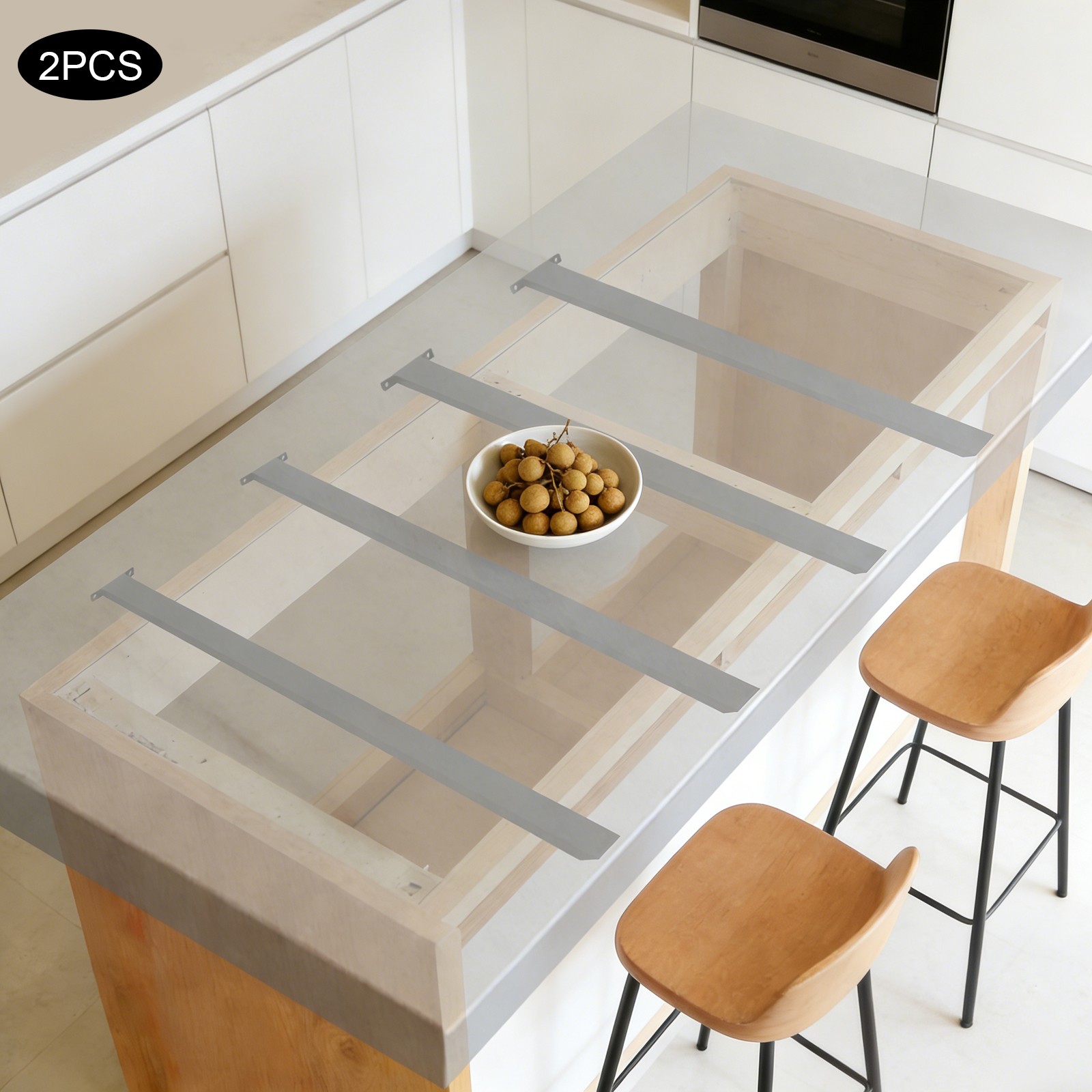 38in Countertop Support Brackets, Kitchen Island Support Floating Brackets