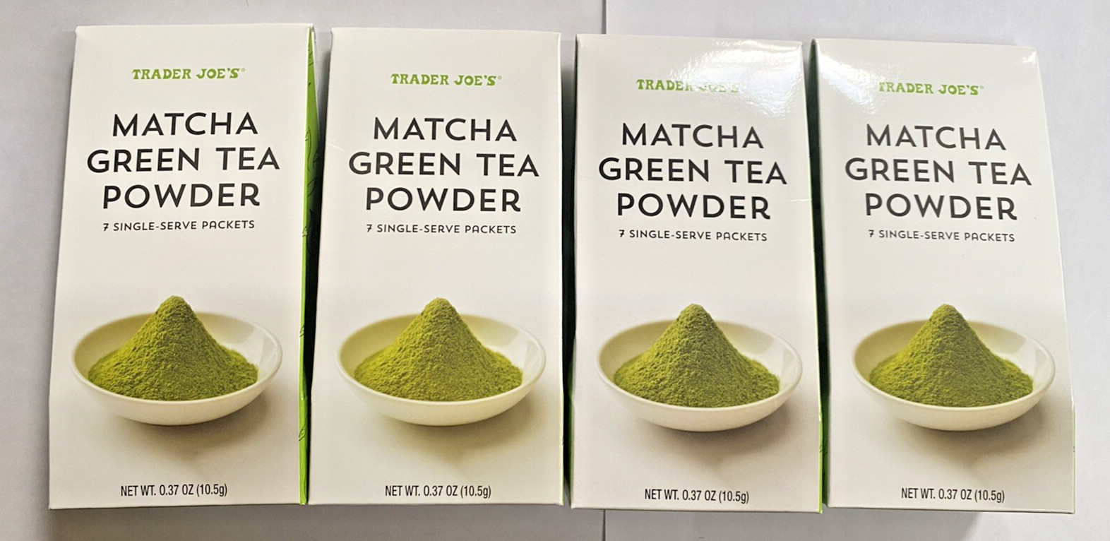 4 Packs of Trader Joe’s Matcha Green Tea Powder 7 Single Bags 0.37 oz Each X 4