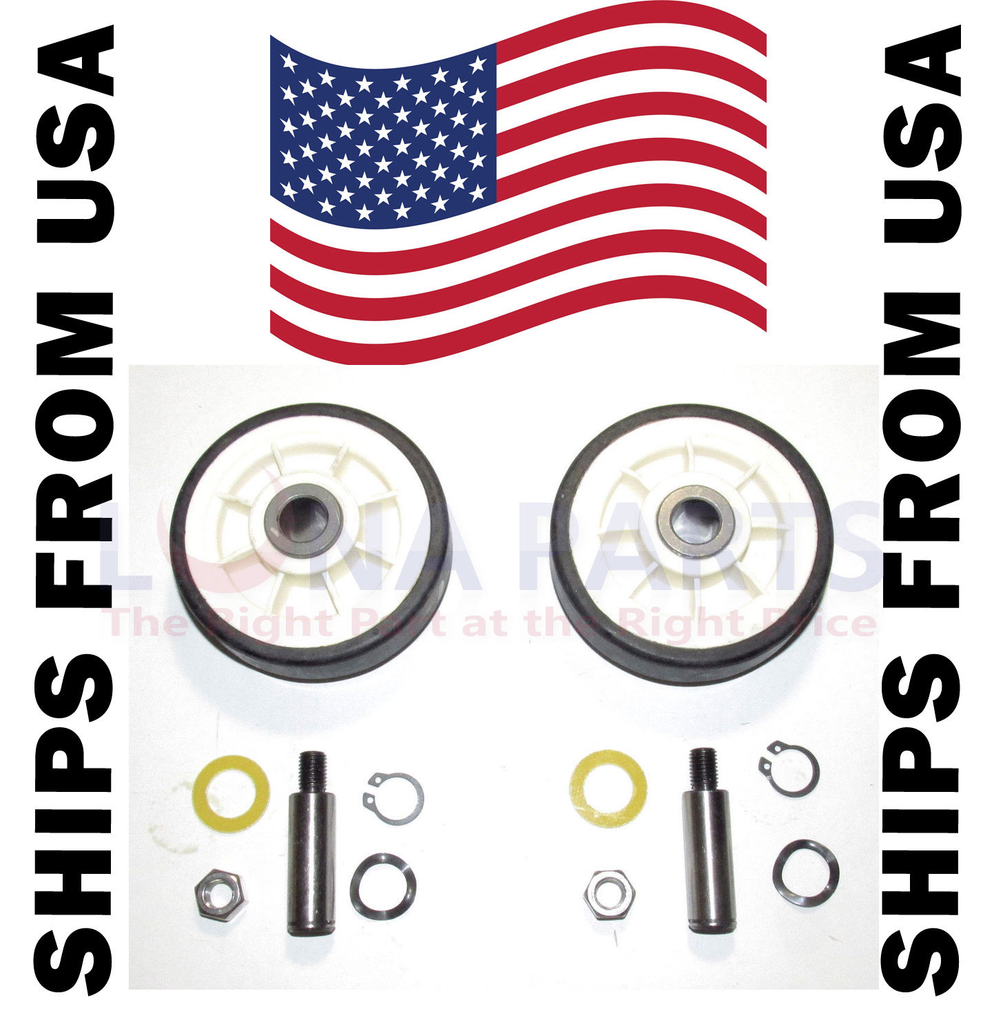 (2 PACK) Maytag Dryer Roller Wheel Drum Support Kit 303373K for 12001541 312948