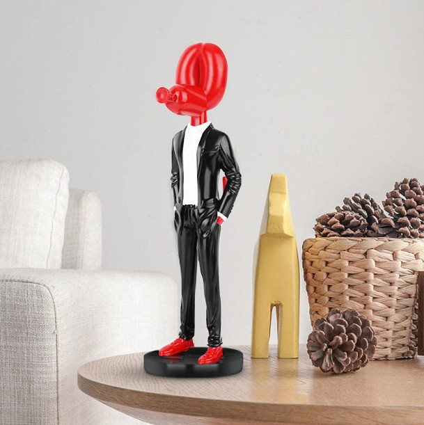 Tall Balloon Dog Sculpture Statue Figure Art Home Decor Gentleman Balloon Dog