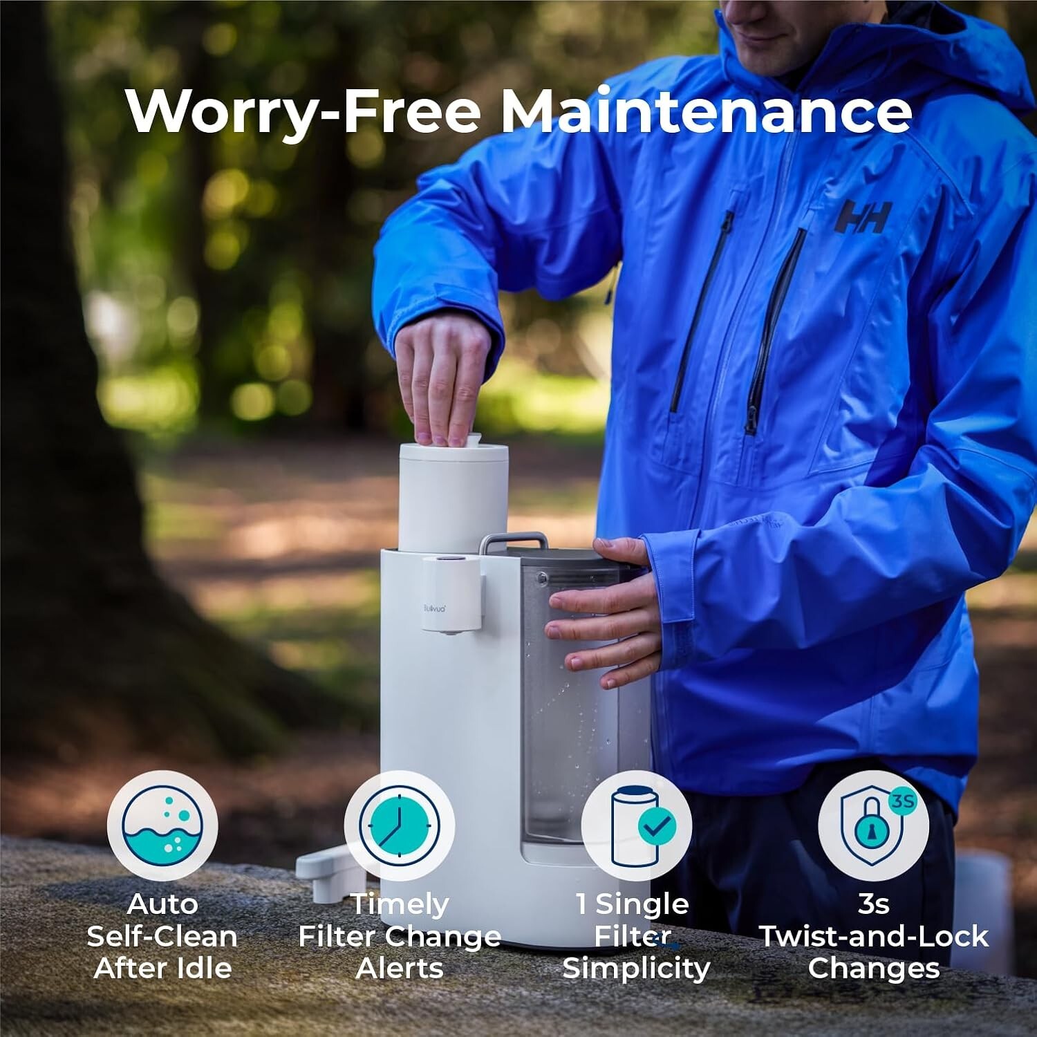 Bluevua R0100R0POT Travel Reverse Osmosis System Countertop Water Filter V.CLEAN