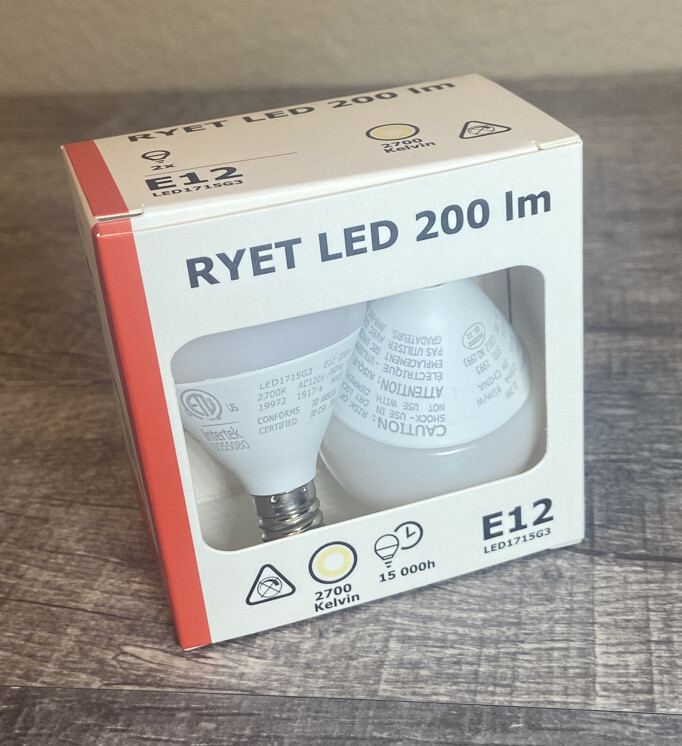 IKEA RYET LED BULB E12 200 Lm 2.2 Watt – 2 Pack – 203.887.31 NEW