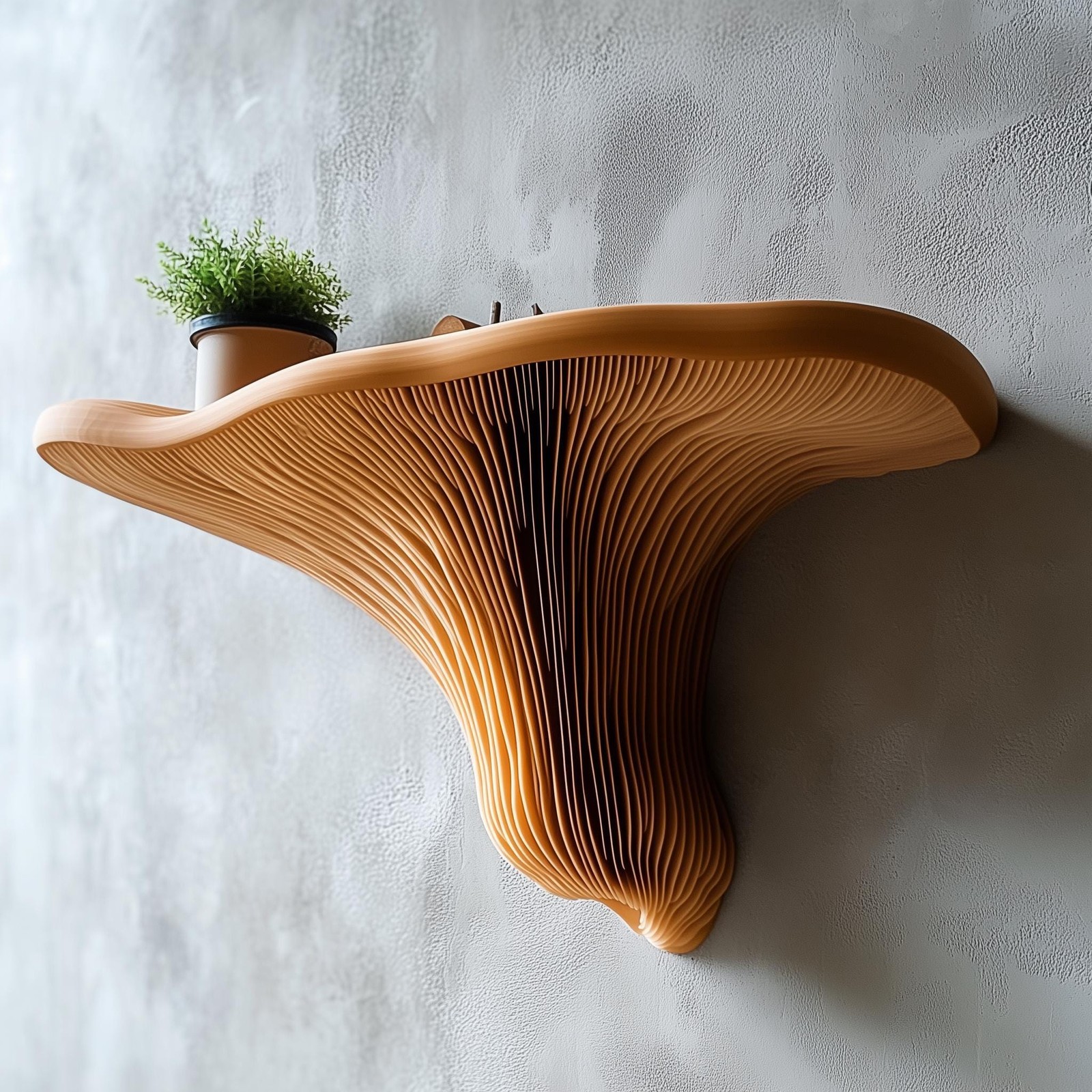 3D Printed Mushroom Shelf Floating Wall Mounted Organic Decor Nature Home Accent