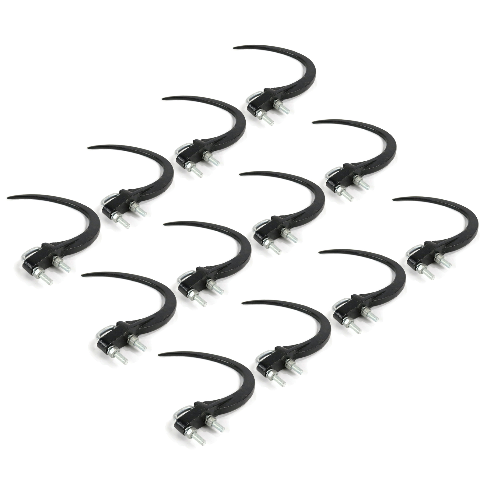 (Pack of 12) 9″ Hay Accumulator Grapple Hook Kits with U-Bolts, Nuts, Washers