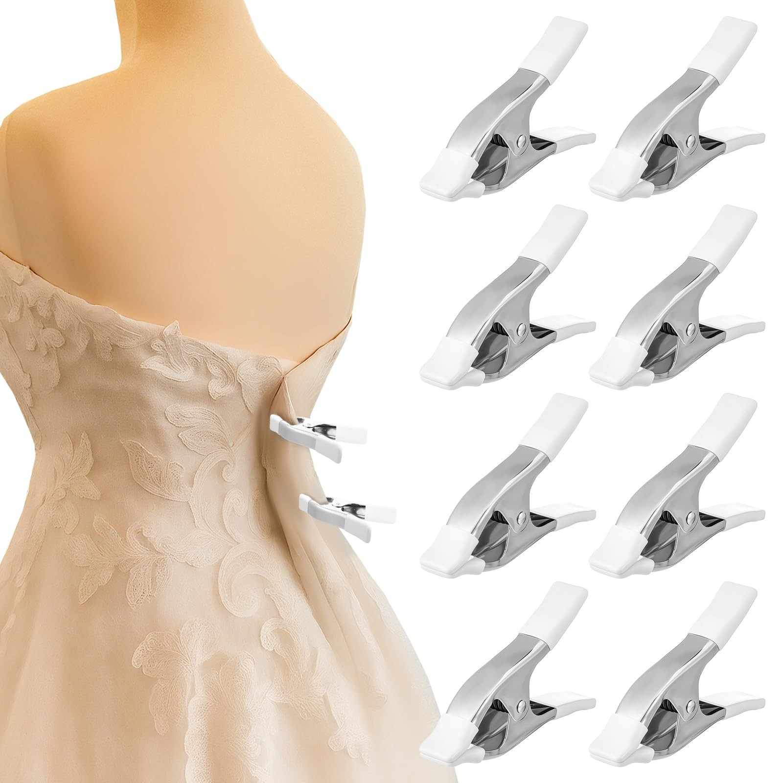 8 Pack 1.97 in Heavy Duty Dress Clips Clothing Clamps for Mannequins Bridal