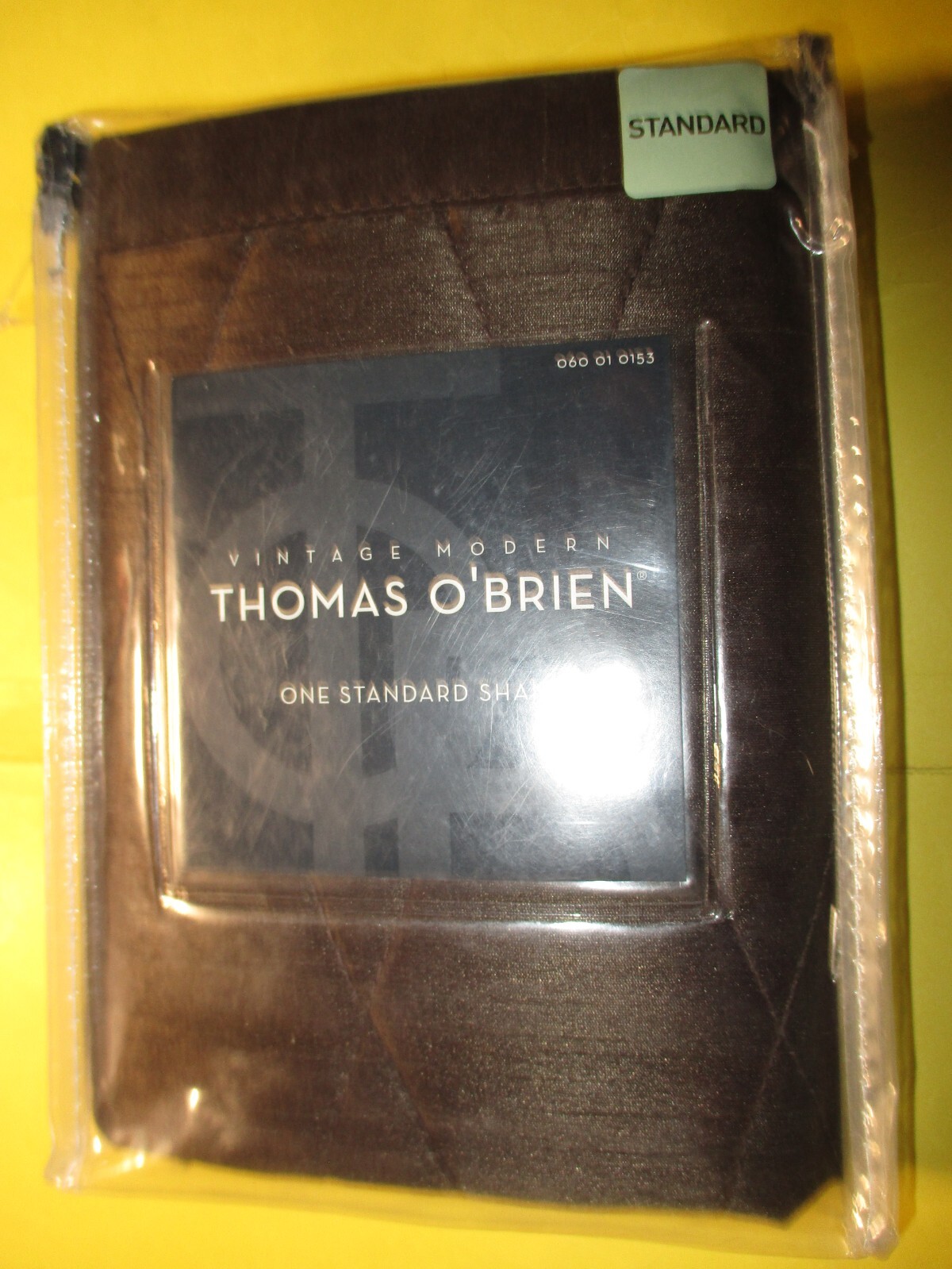NIP Thomas O’Brien Vintage Modern Brown (Chocolate) Sham Standard Size 20×26 in