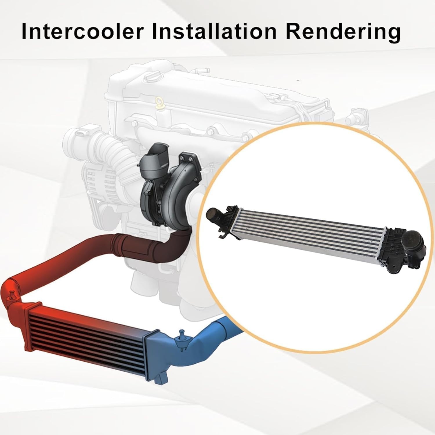 Aluminum, 1.5L Engine Intercooler Turbo Cooler, Fit for Chevrolet Equinox 2018-2