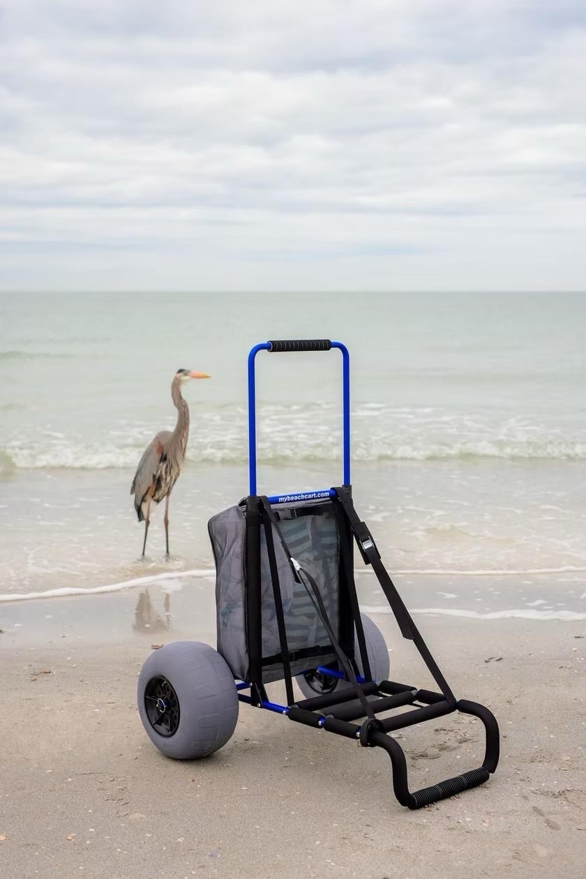 My Beach Cart Aluminum Foldable Beach Wagon 13″ with Big Balloon Tires