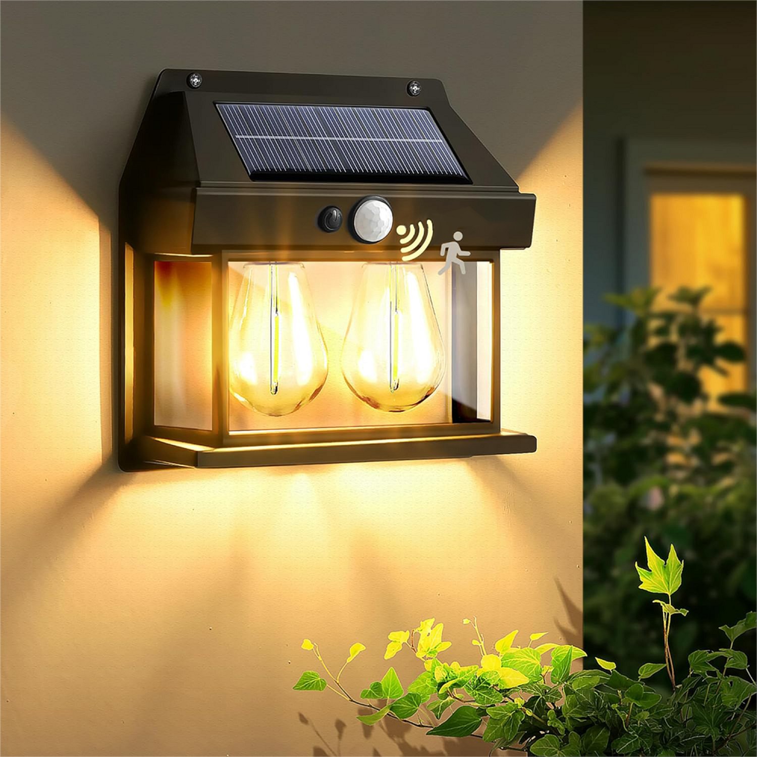 LED Solar Power Wall Light Outdoor Garden Dusk to Dawn Motion Sensor Solar Lamp