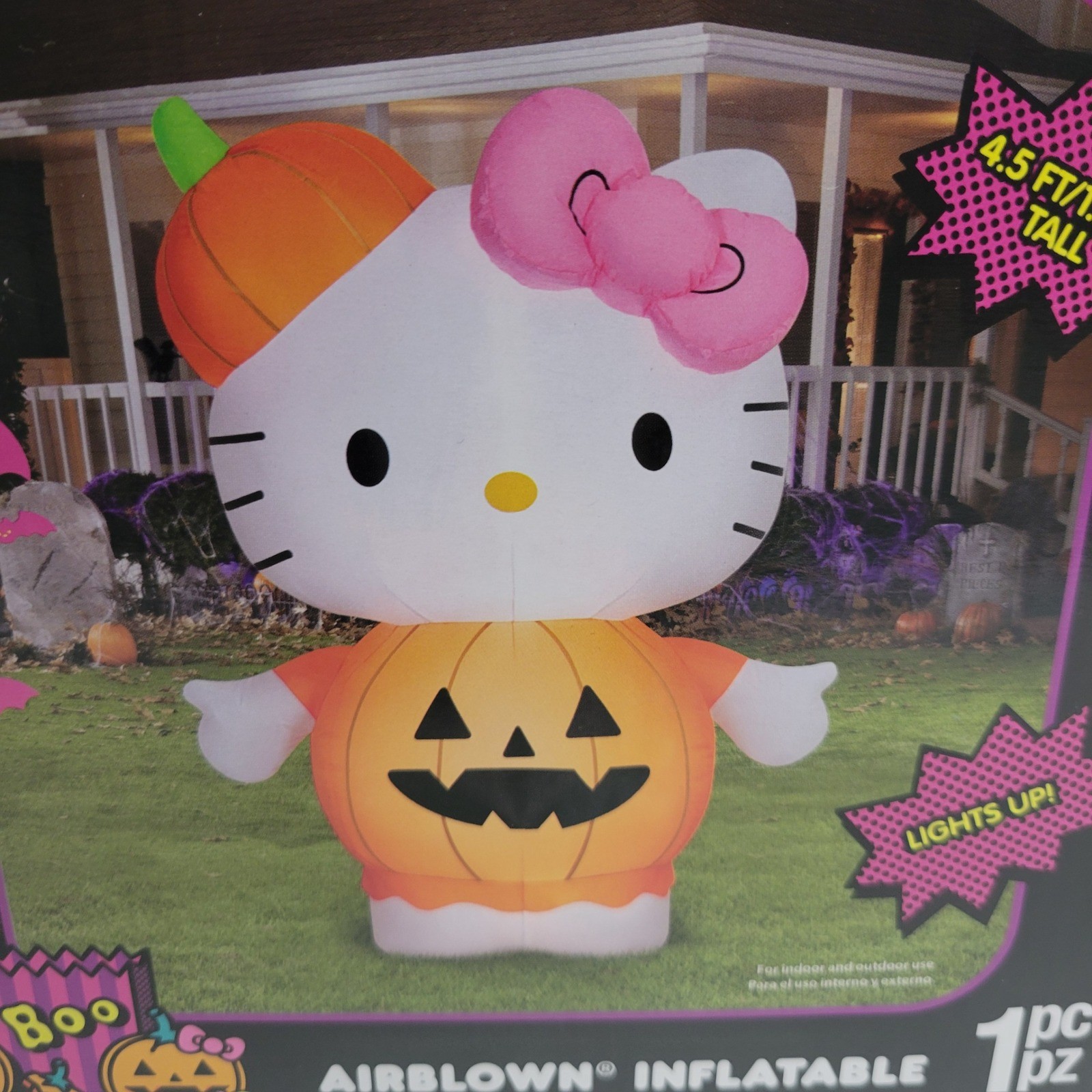 NEW Hello Kitty Airblown Inflatable Halloween Pumpkin Costume 4.55ft Lights Up