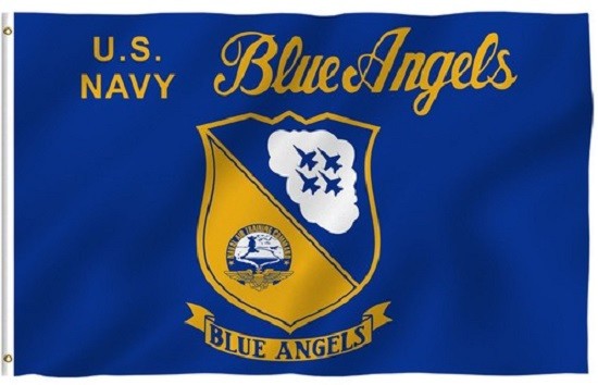 NAVY BLUE ANGELS FLAG 2X3 100D SPUN POLYESTER LICENSED