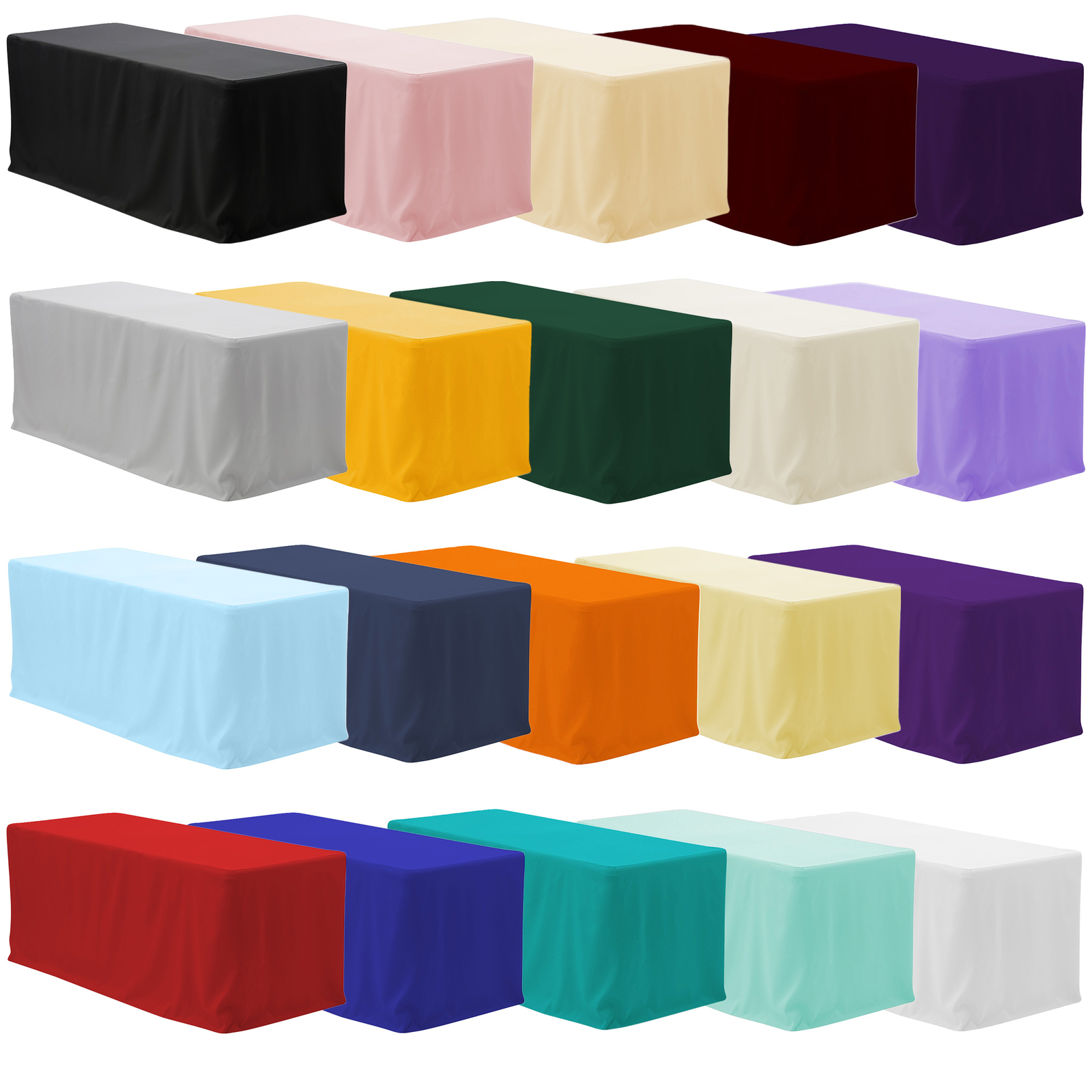 6 ft. Fitted Polyester Rectangular Tablecloth, Premium Tableclothes for weddings
