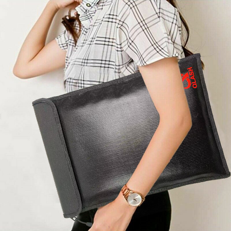 Extra Large 2000℉ Fire Proof money Bag 15×11 in Document Pouch Waterproof Safe