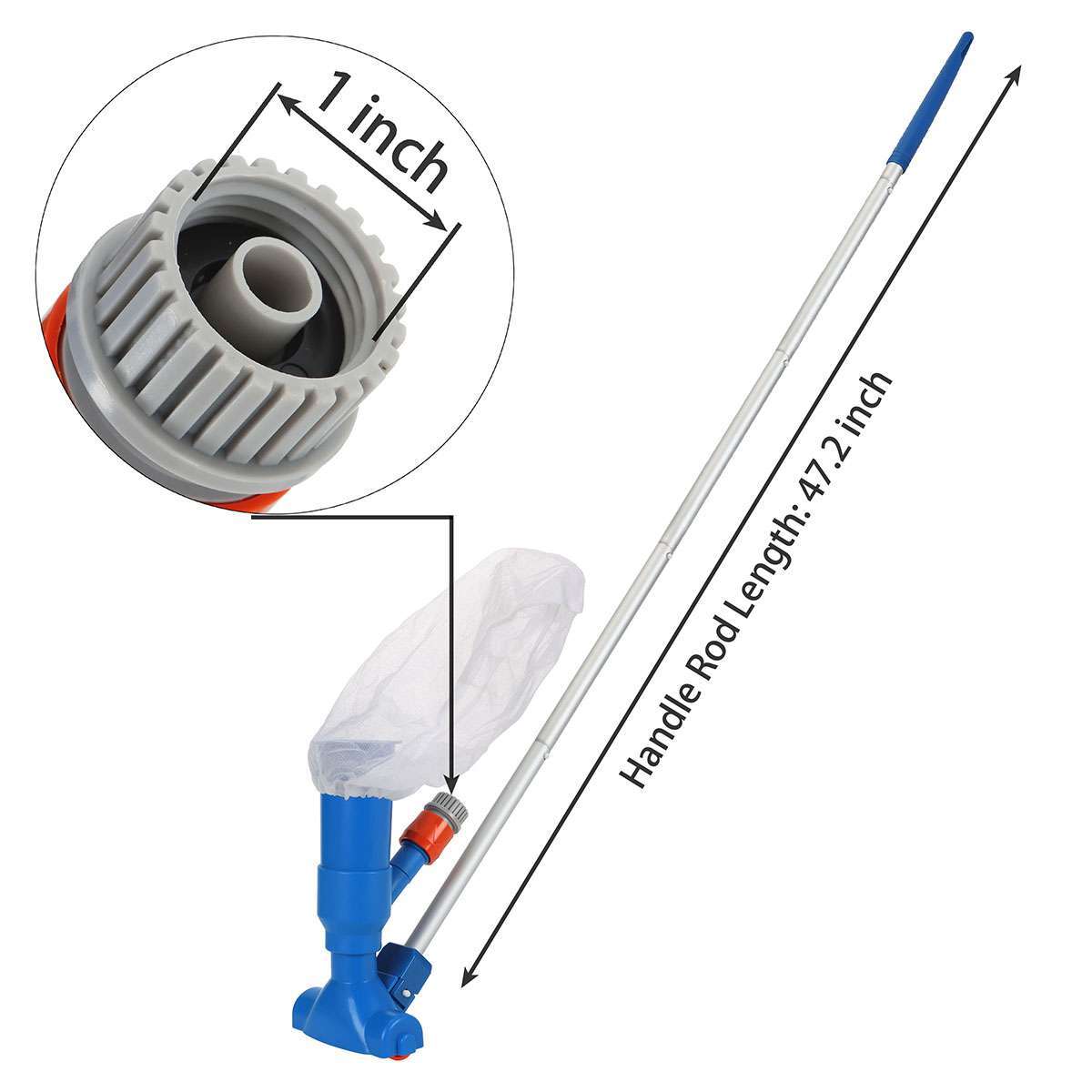Pool Vacuum Handheld Spa Suction Underwater Cleaner for Above Ground Pools