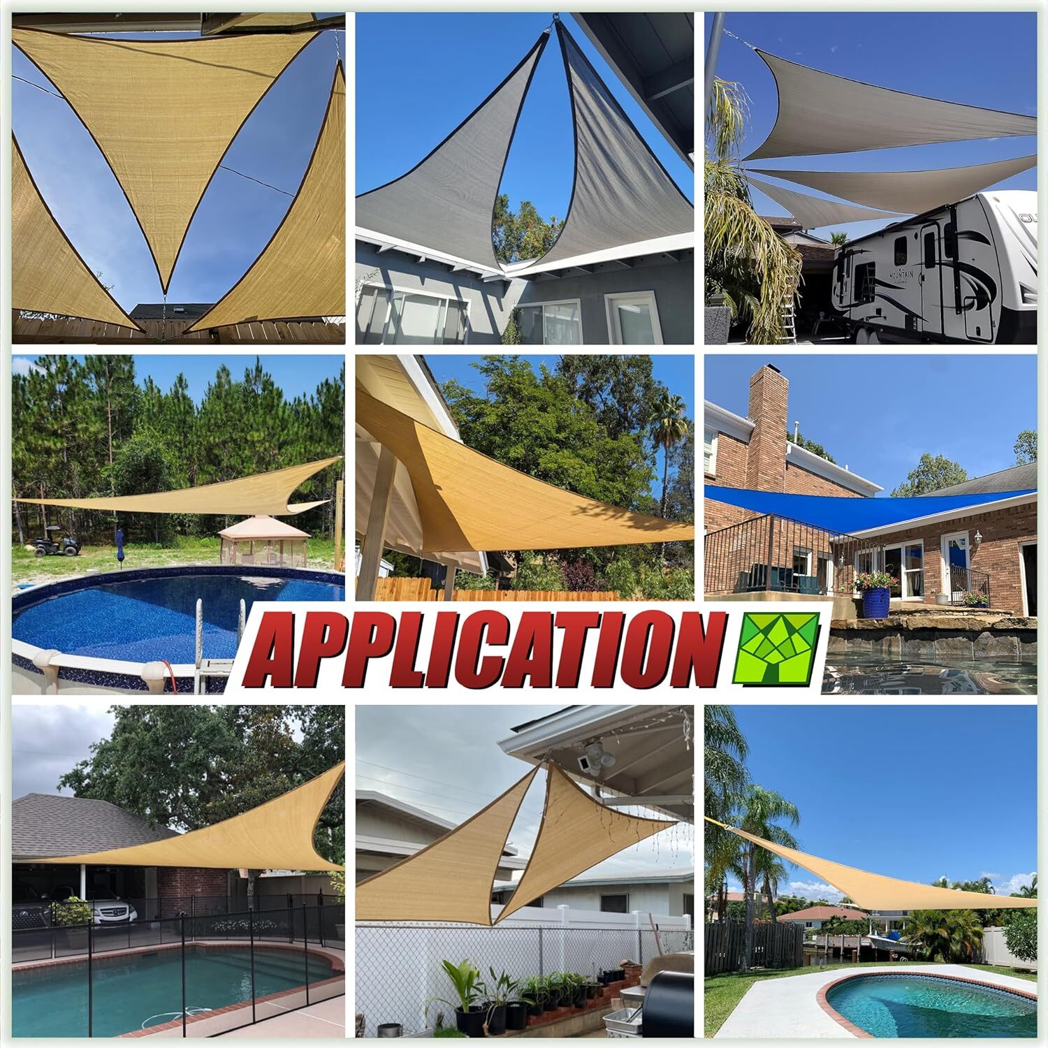 ColourTree Triangle Right Angle Sun Shade Sail Canopy Fabric Outdoor Patio