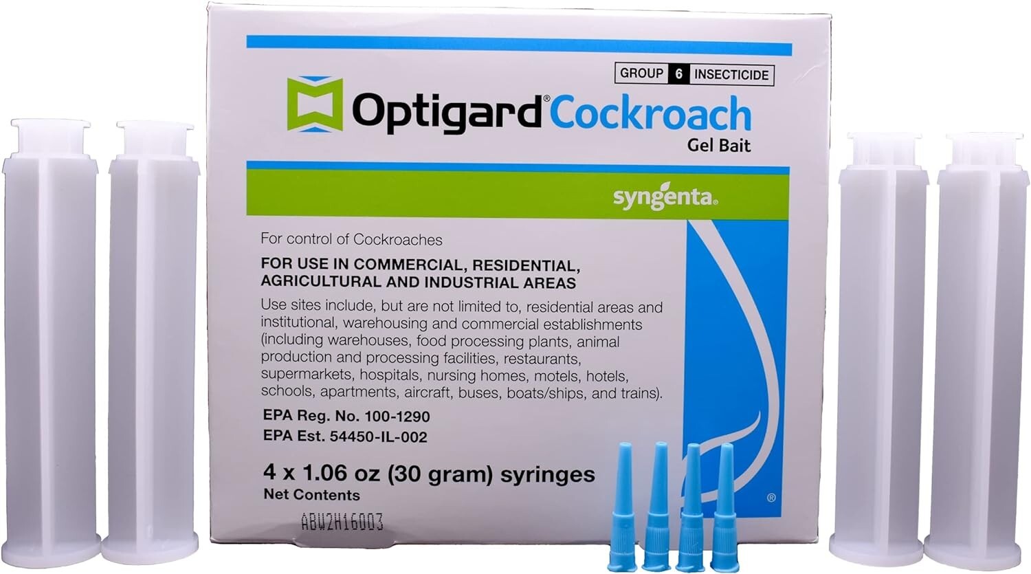 Optigard Cockroach Gel Bait 4 x 30g tubes, 4 tips, 4 Plungers by Syngenta
