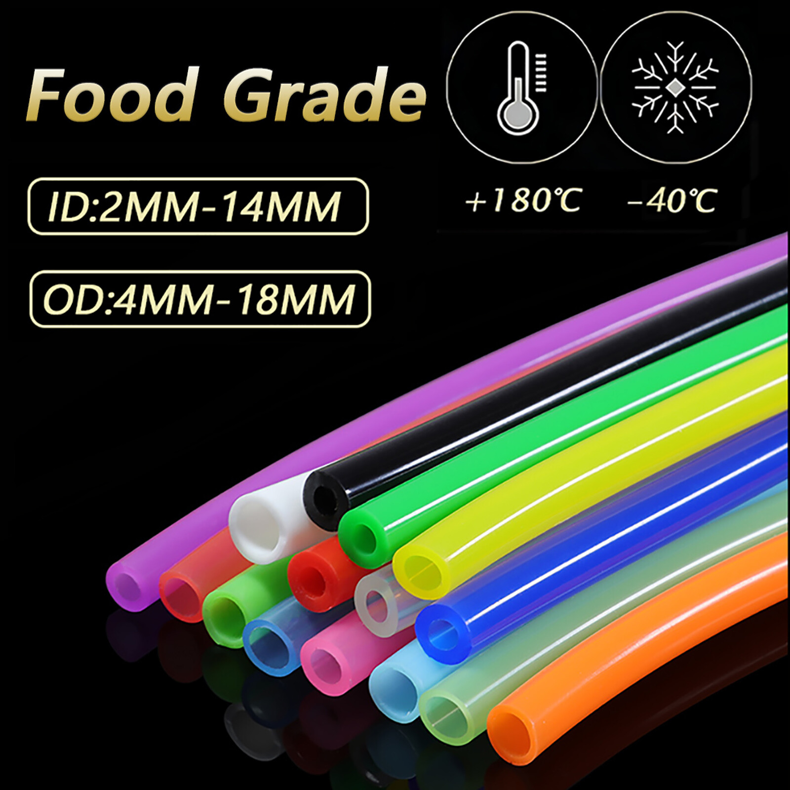 High Temp Food Grade Silicone Tubing Flexible Rubber Hose Pipe – All Size