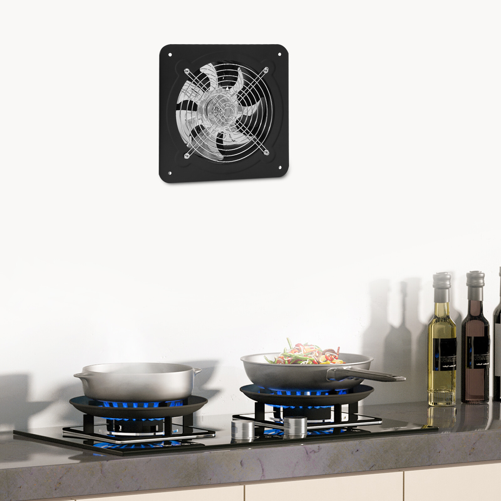 9.84*9.84in Panel Exhaust Fan 8in Outlet Airflow Through Wall Mount Exhaust Fan