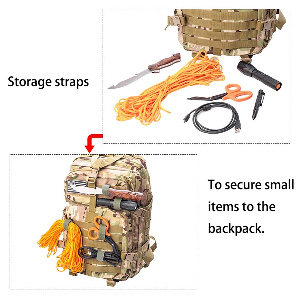 5PCS Molle Straps Tactical Backpack Organizer with Hook Loop Grip