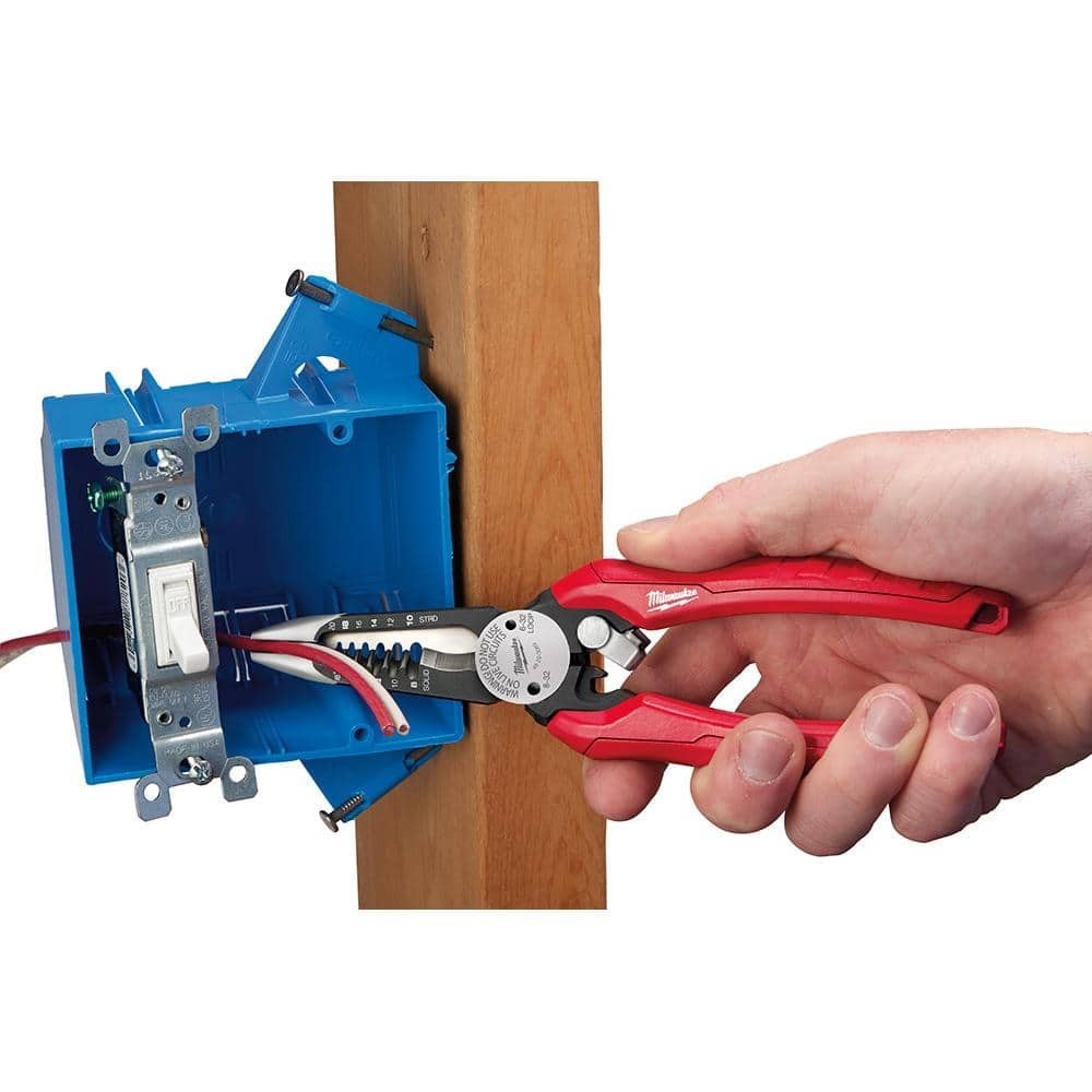 Milwaukee 7.75 in. Combination Electricians 6-in-1 Wire Stripper/Cutter Pliers