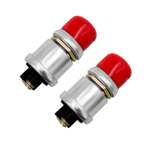2 PCS Push Button Momentary Ignition Switch, 12/24V Start Switch, 50A Red
