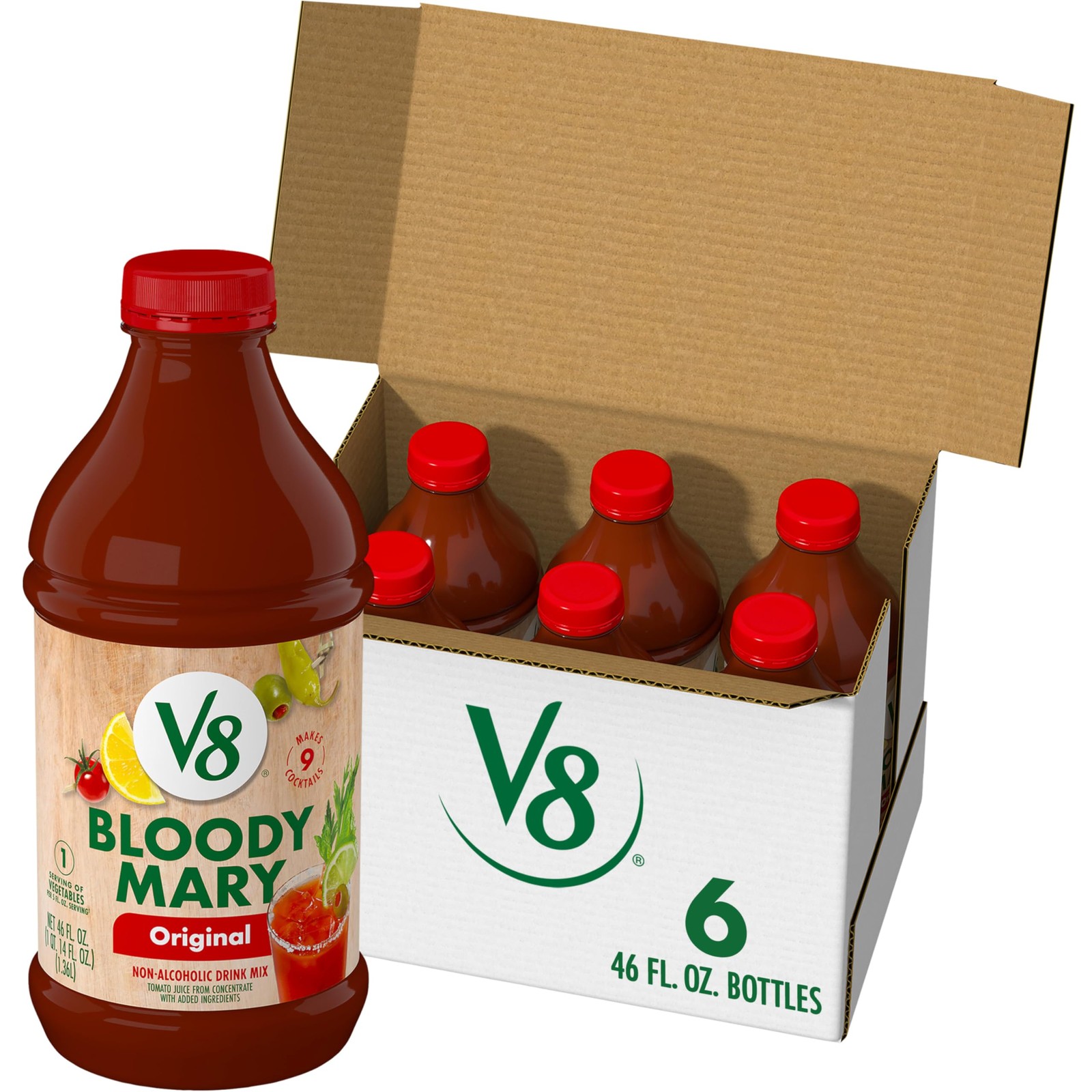 Bloody Mary Mix, Vegetable Juice for Bloody Mary Cocktails, 46 FL OZ Bottle (…