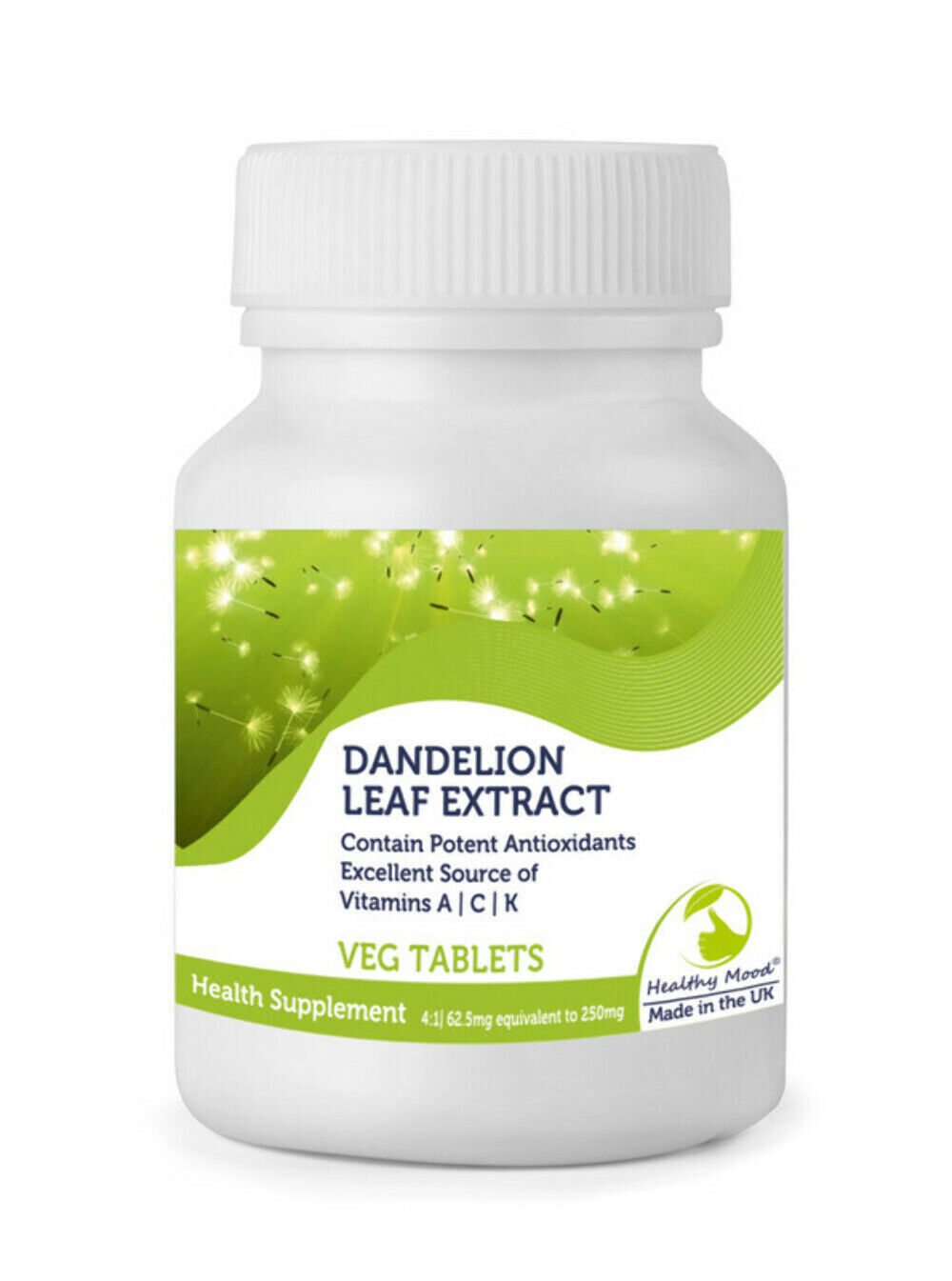 Dandelion Leaf Source of Vitamins A, C, K Extract Tablets Pills
