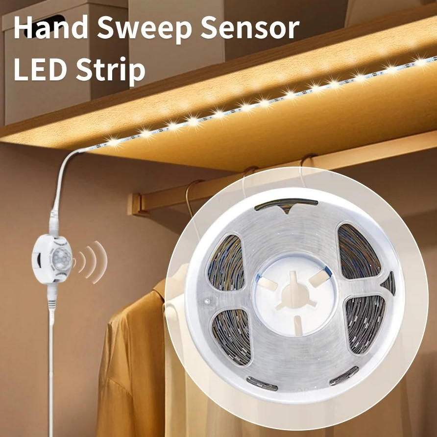 Motion Sensor LED Strip Light Closet Wardrobe Night Light Waterproof 1–3M