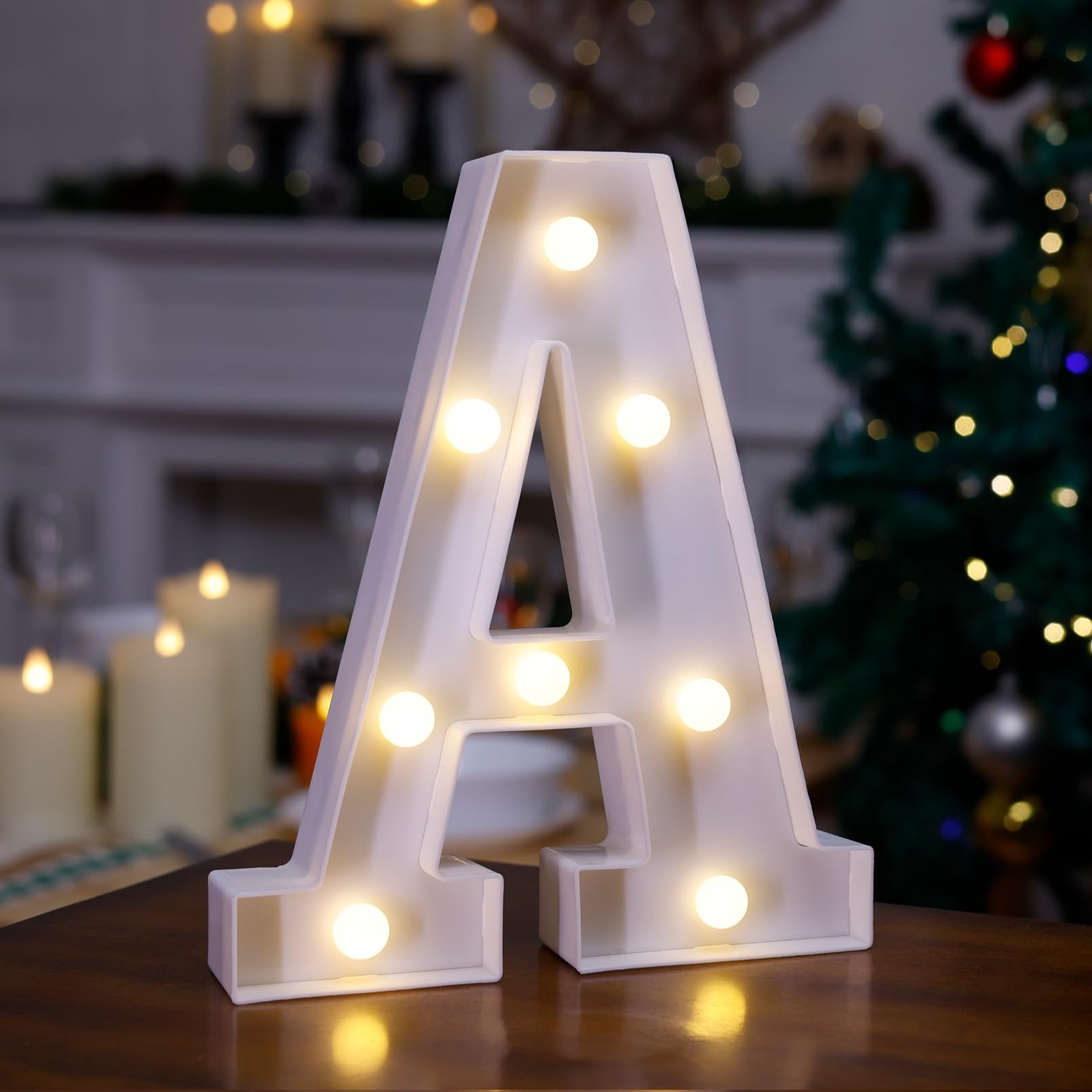 TRONSBOO LED Marquee Sign Light Up Letters, 6.93″ x 8.58″ x 1.57″, White