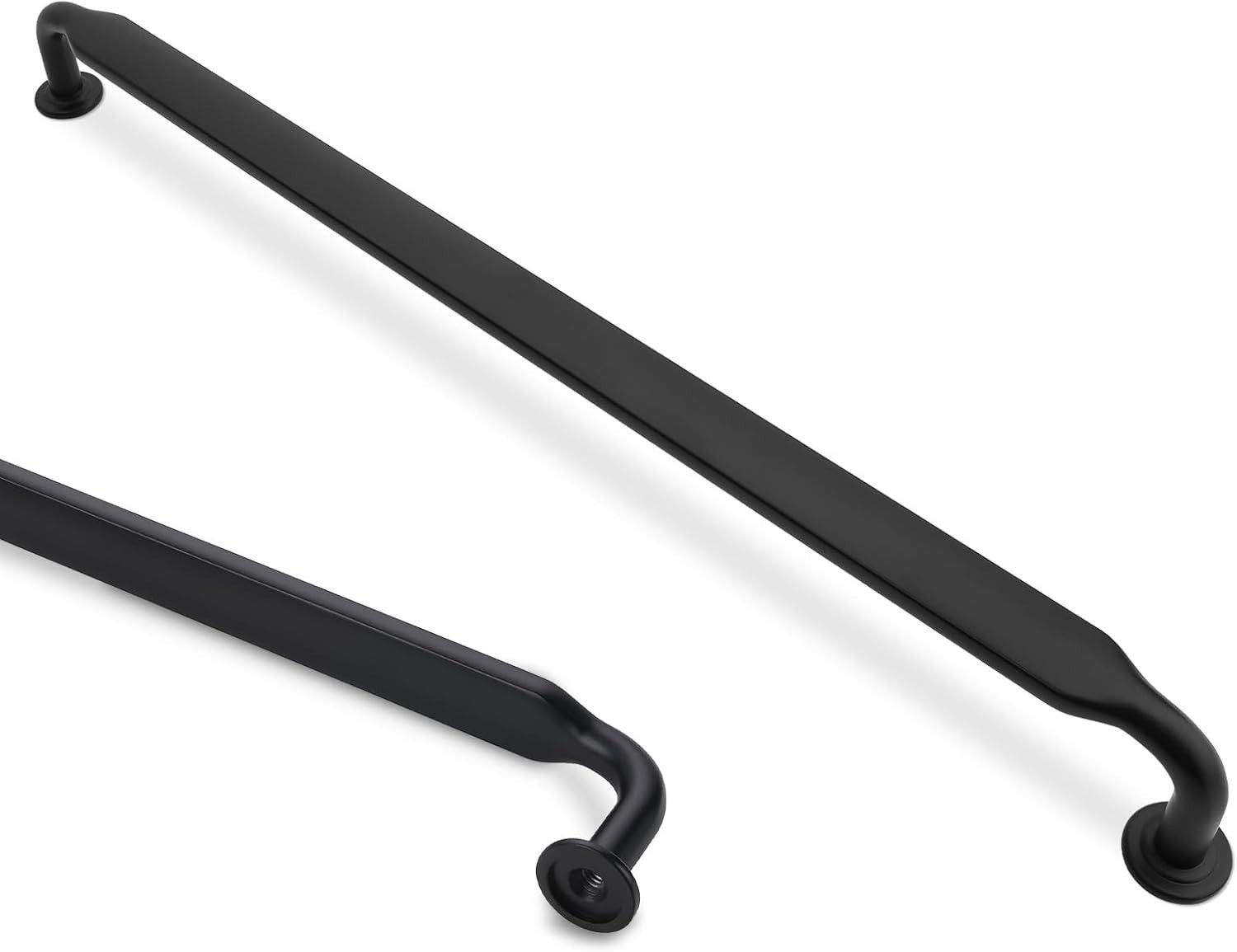 6 Pack Matte Black Cabinet Pulls 12.6in Hole Center Zinc Drawer Handles