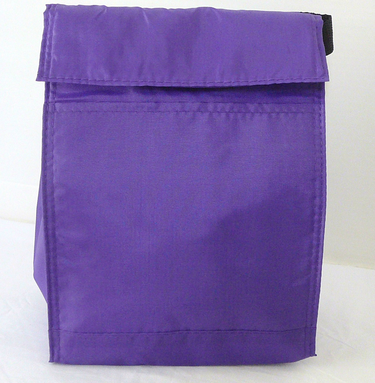 LUNCH BAG Reusable Insulated – SOLID PURPLE – Tab Closure Handle Front Pocket