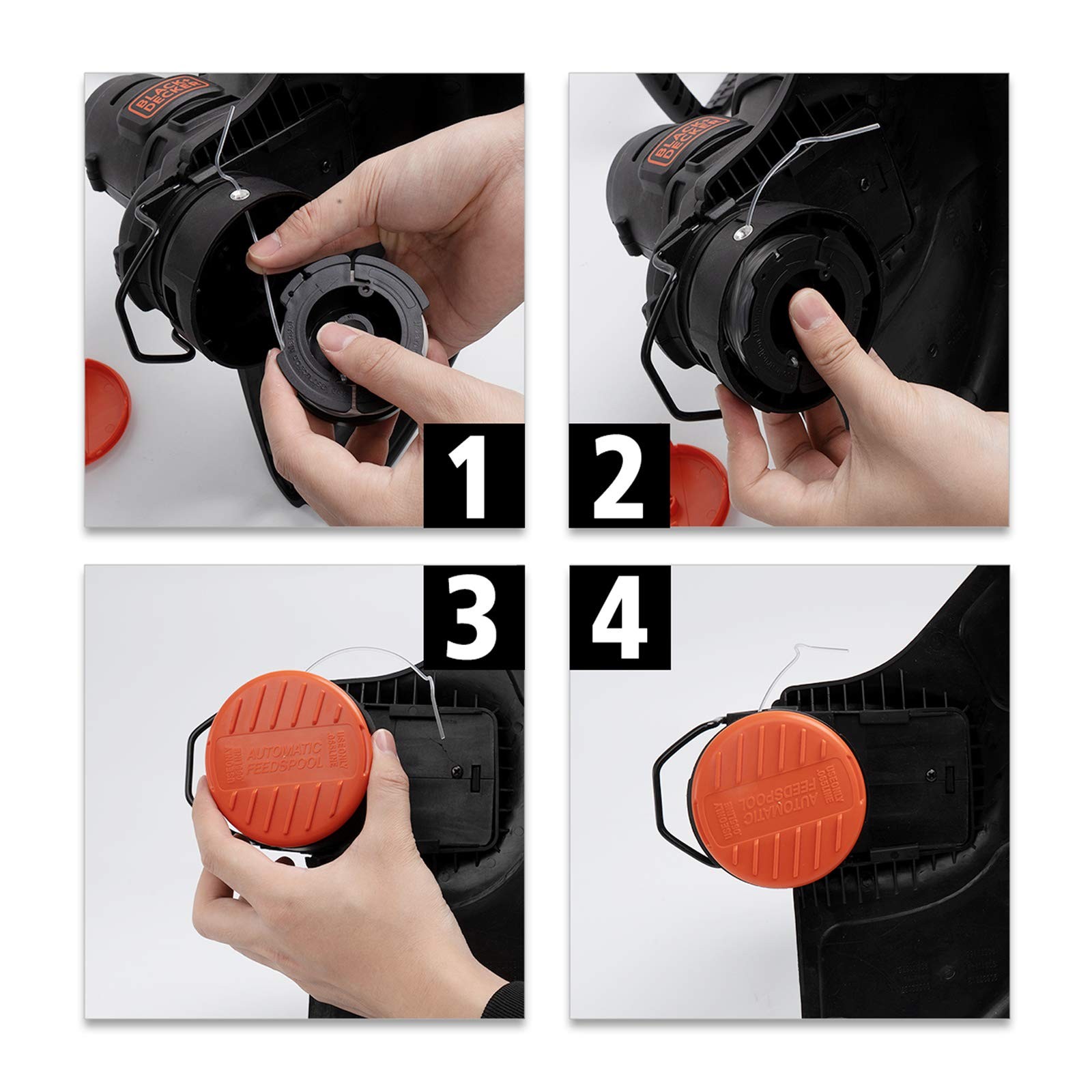 AF-100 Weed Eater String 6 x Spool+1 x Cap Spools Cap for Black Decker Trimmer