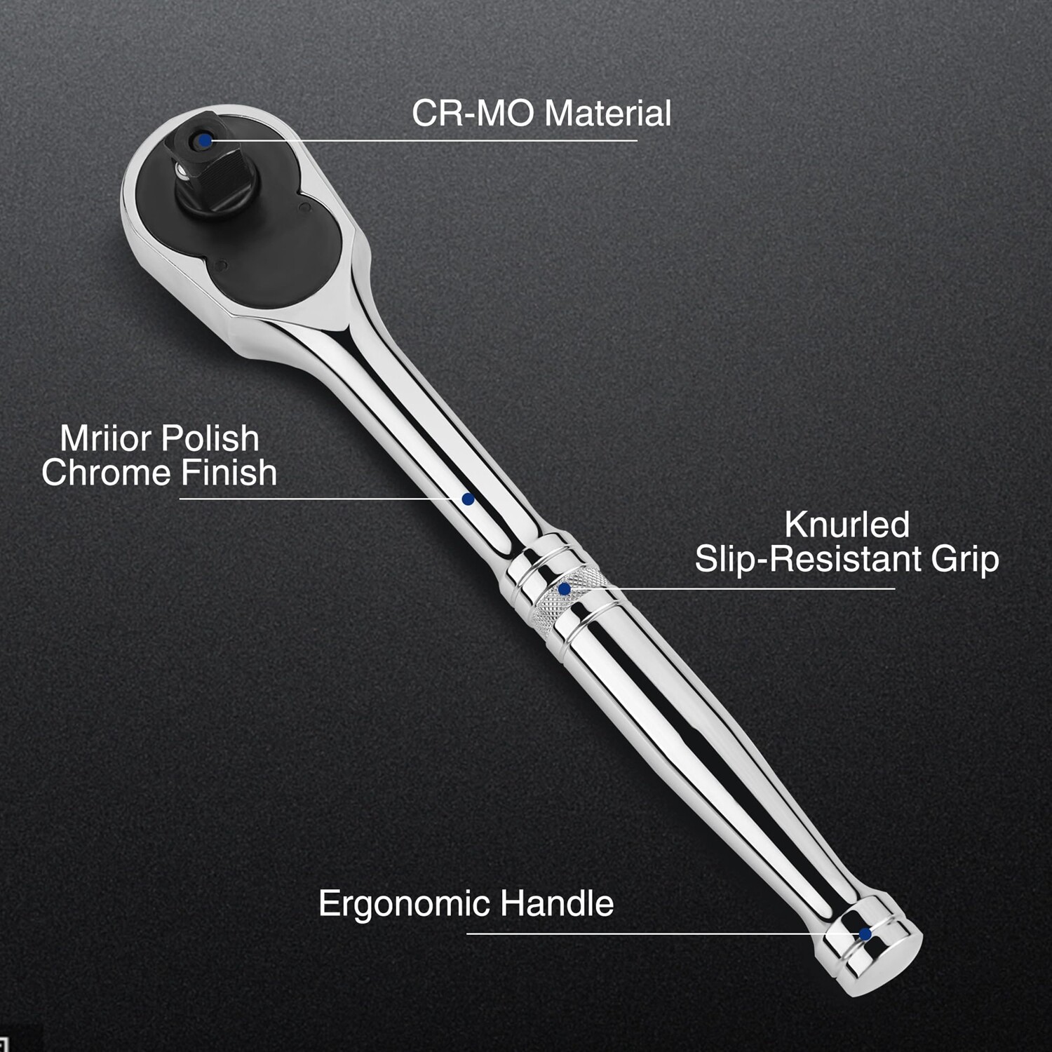 WORKPRO 3PCS Ratchet Set Quick Release 72-Tooth 1/4″ 3/8″ 1/2″ Dr Ratchet Handle