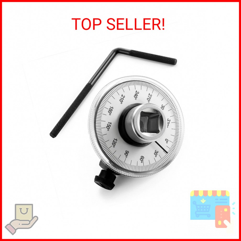 1/2 Inch Torque Wrench Angle Gauge Tool, 360° Adjustable 1/2″ Drive Torque meter