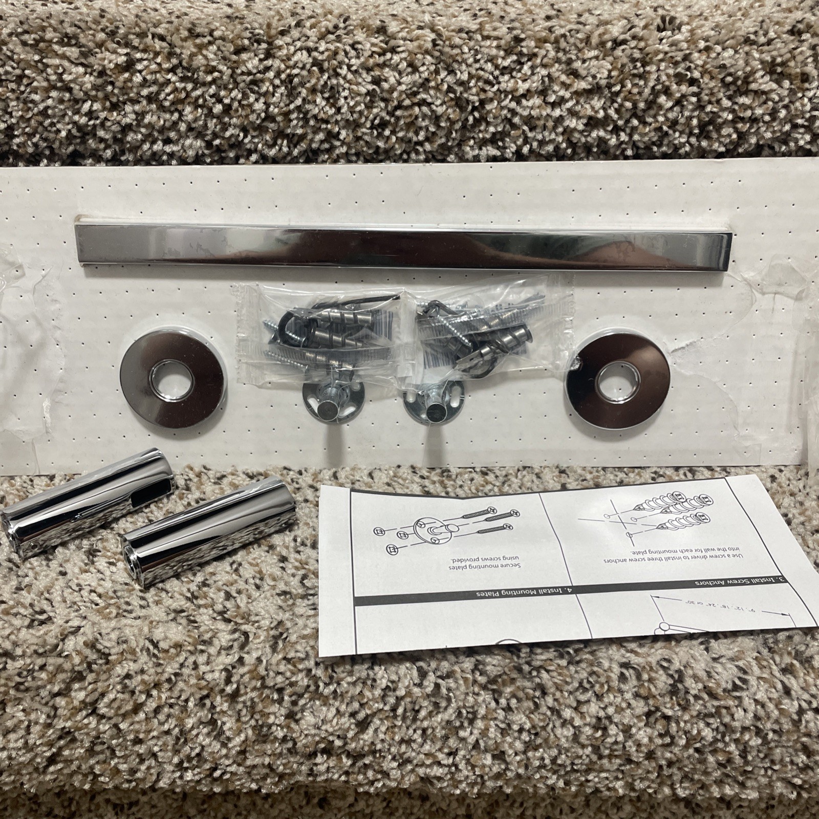 Emtek 2802400US26 Modern 12” Towel Bar Polished Chrome READ