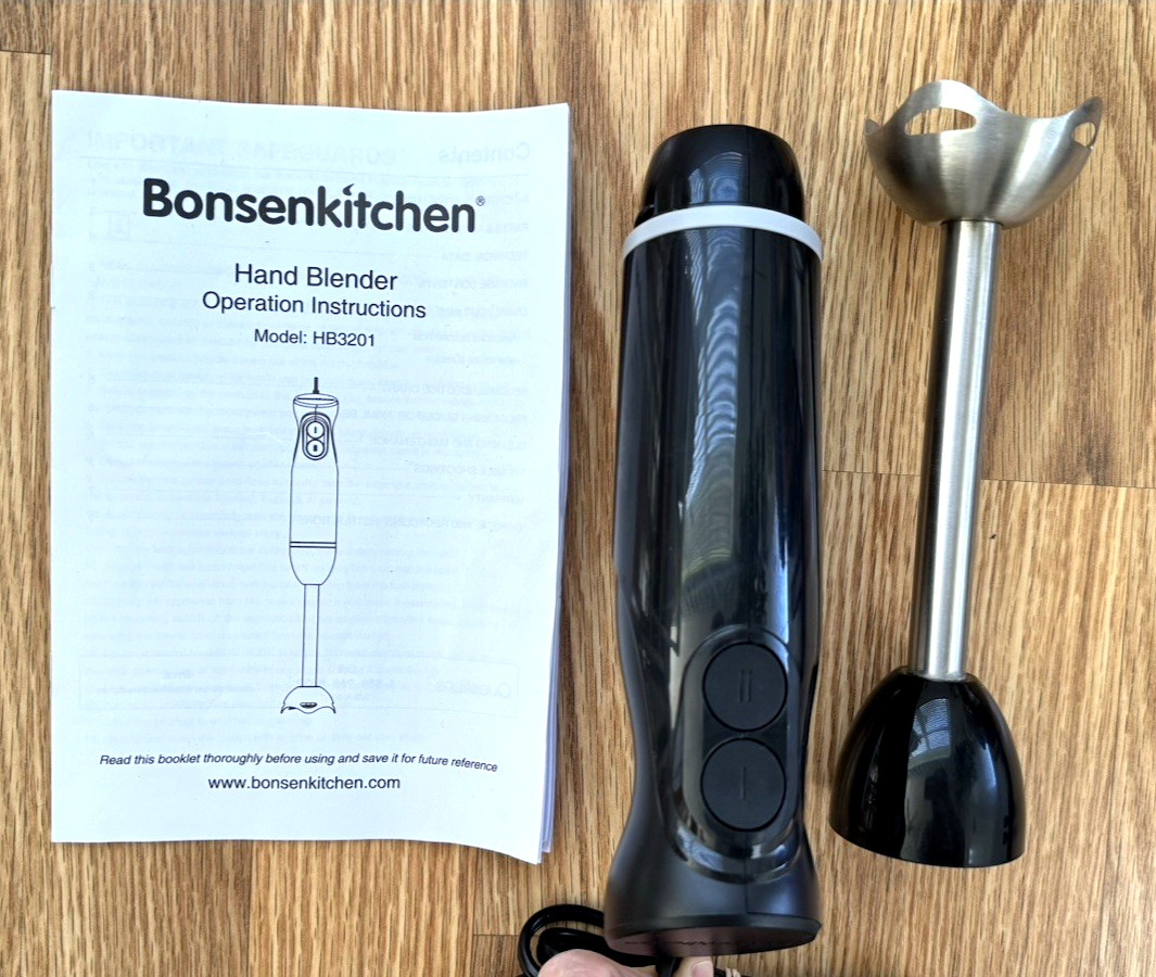Bonsonkitchen 2 Speed Hand Blender – Black – HB3201 – With User Manual