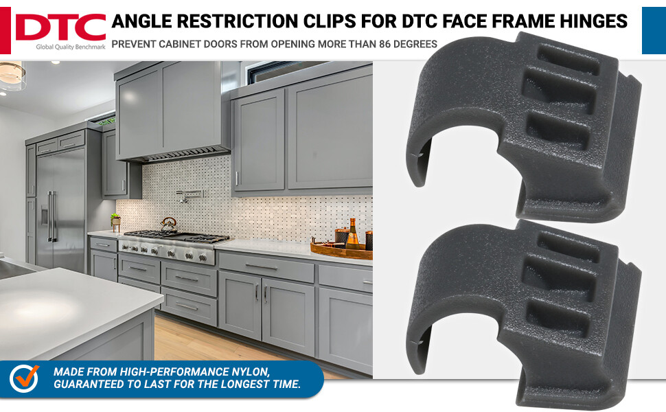 DTC Angle Restrictor Restriction Clips for DTC Face Frame Hinges 86 Degree