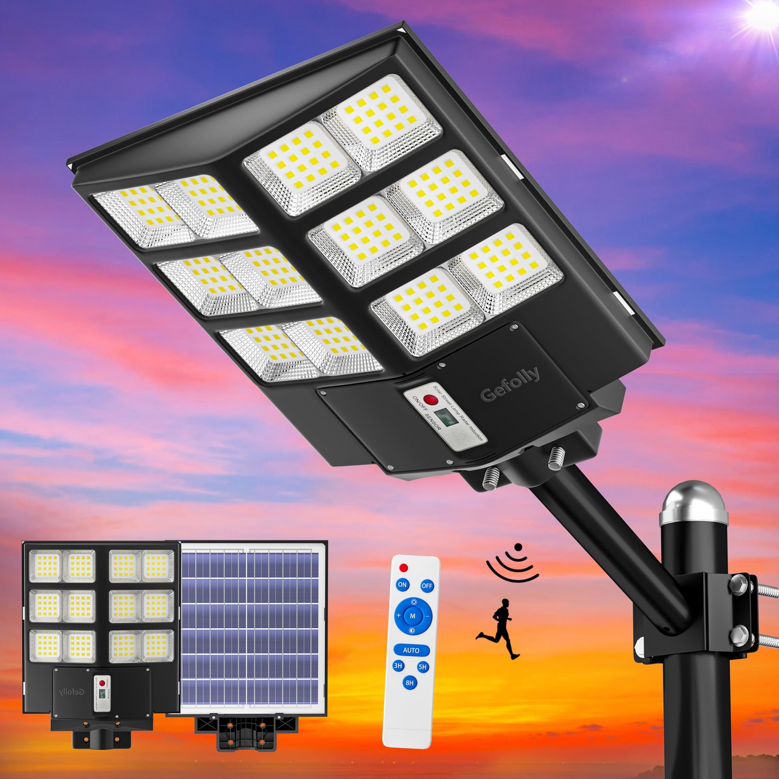 SL-2000W Solar Street Lights Outdoor, 200000LM Commercial Parking Lot Light, …