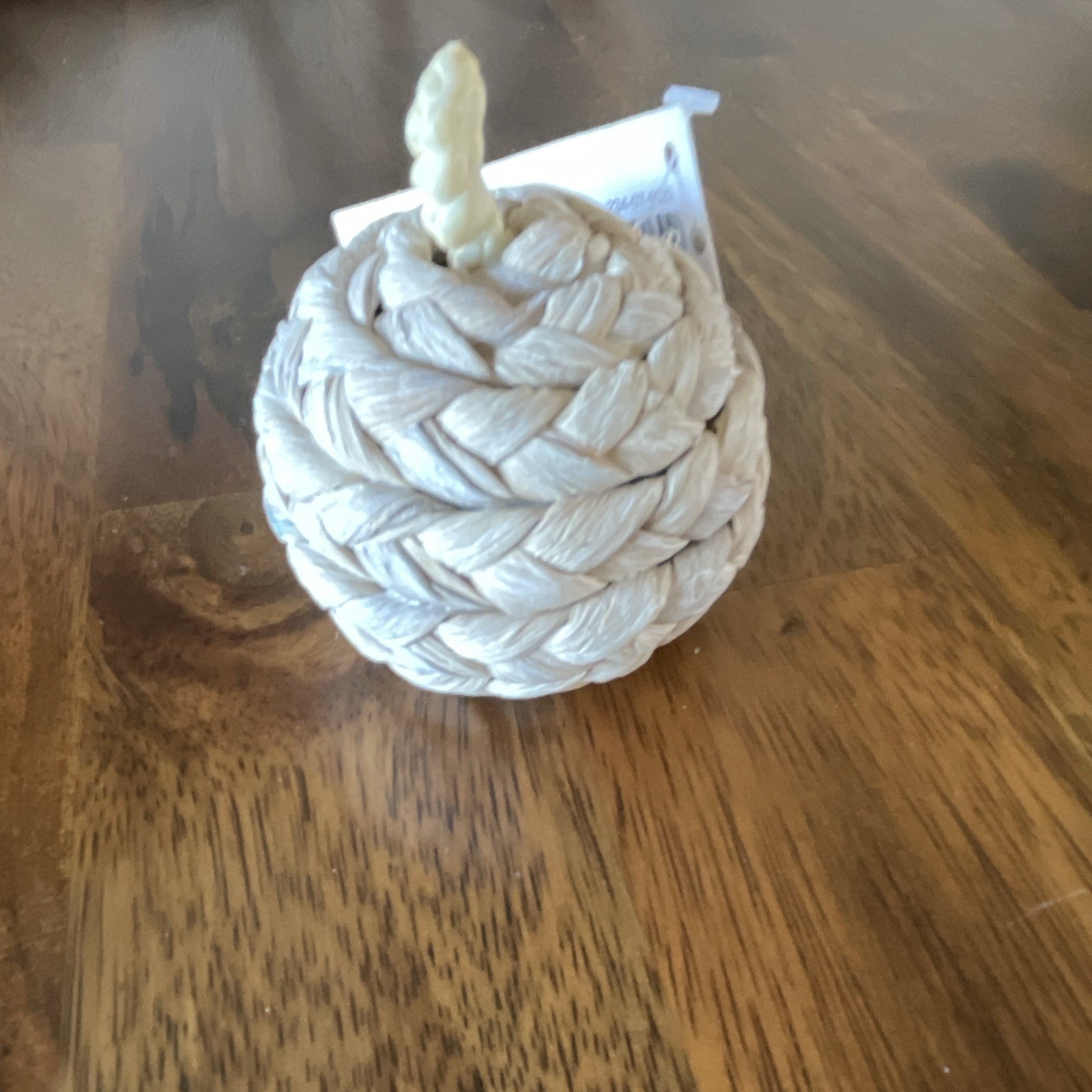 Woven Decorative Pumpkin Figurine, Beige, Indoor Use Only, 1 Count