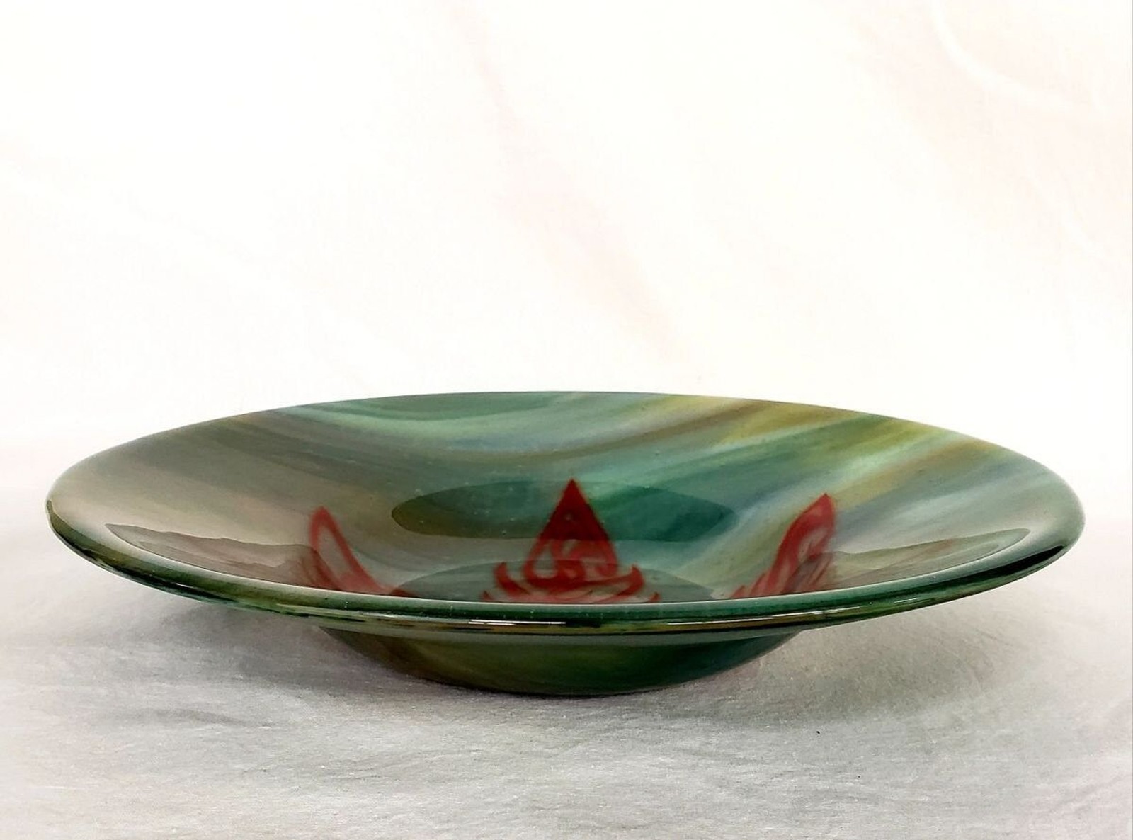 Fused Glass Red Leaf Cannabis Bowl Glass Art Functional Glass Unique