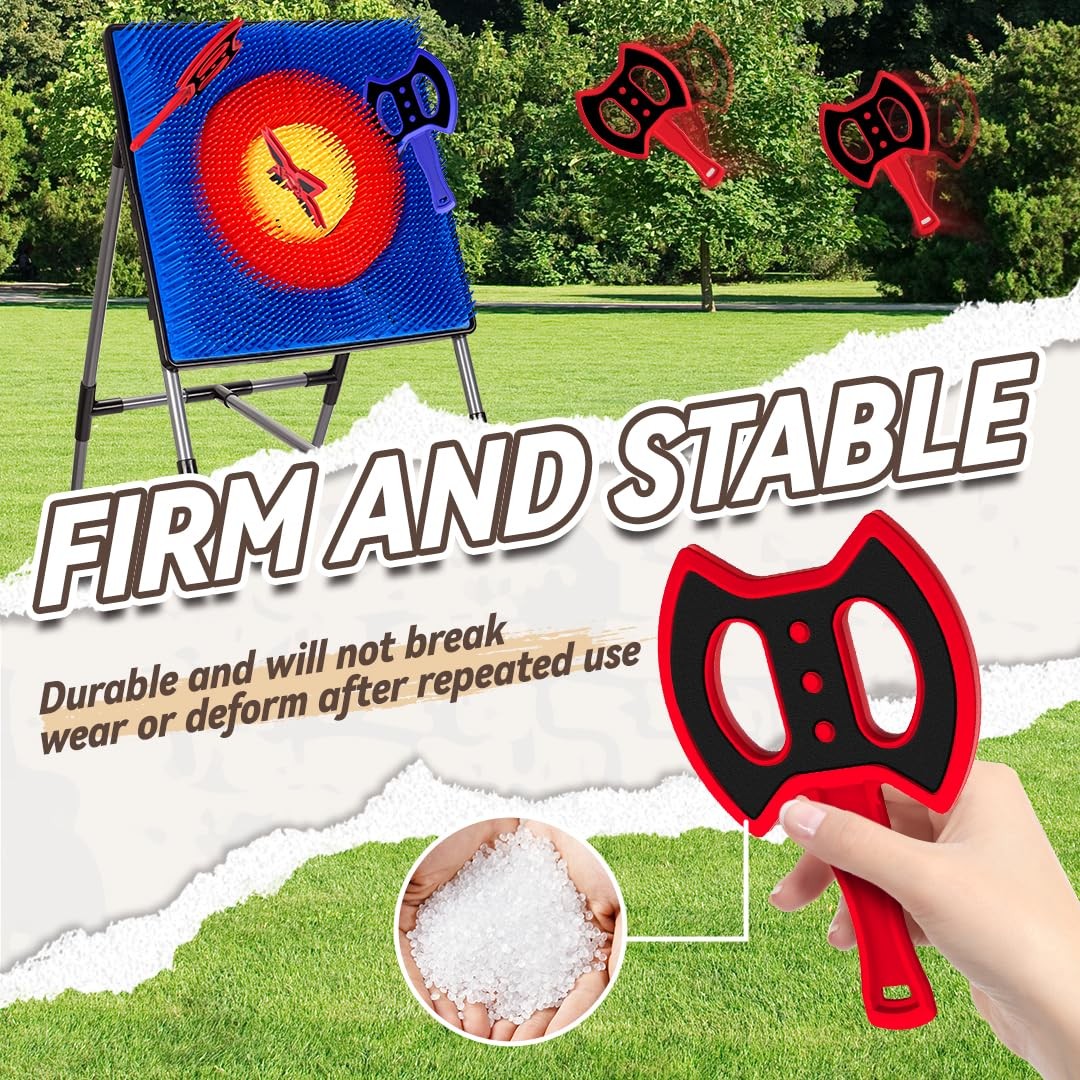 Axe Throwing Game for Backyard, Target Set 16 Axes Blue