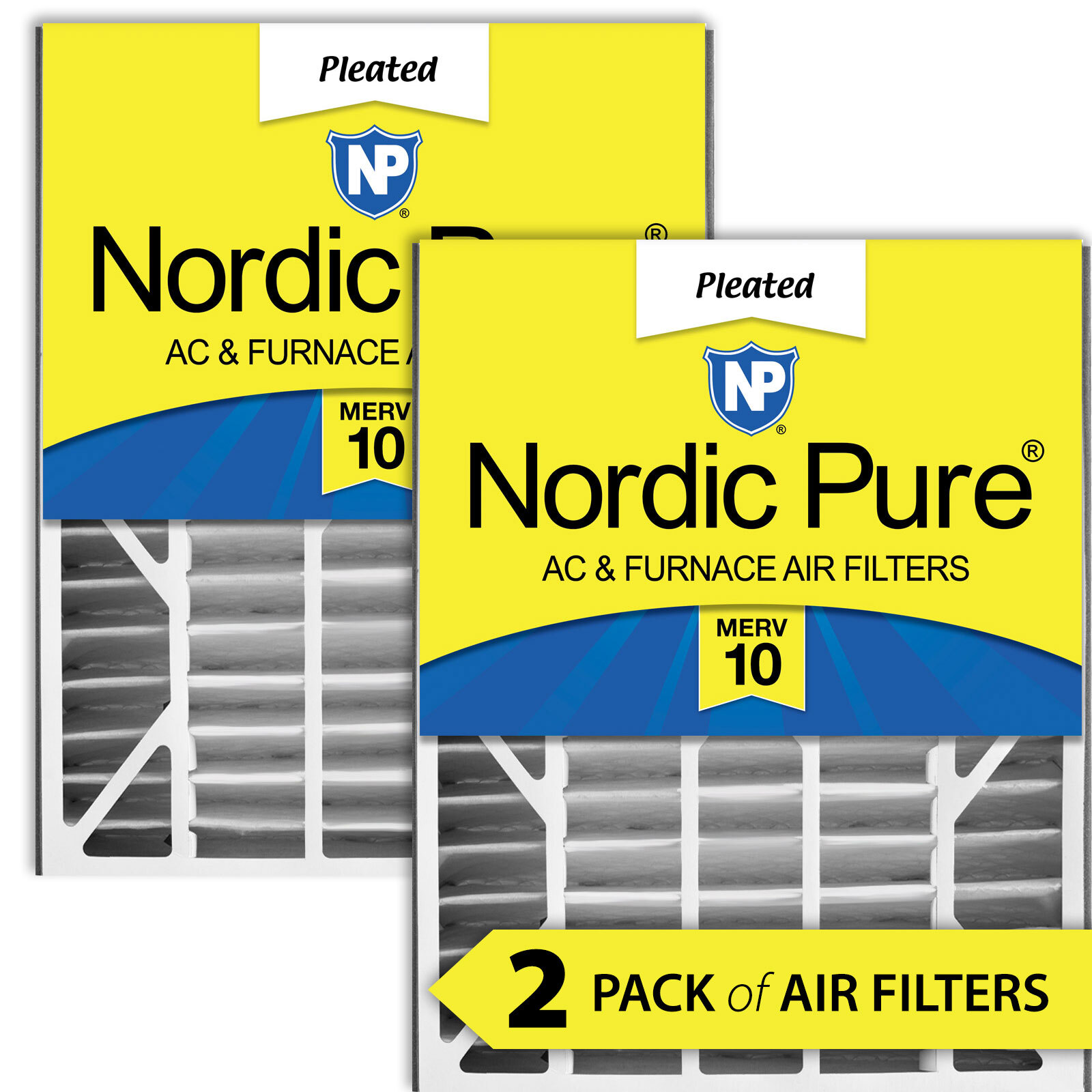 Air Bear 20x25x5 (4 7/8) Replacement 255649-102 MERV 10 Air Filters 2 Pack