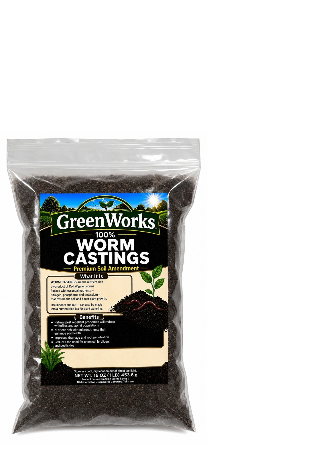 100% Red Wiggler Worm Castings Choose your size 2lb – 10lb Free Shipping