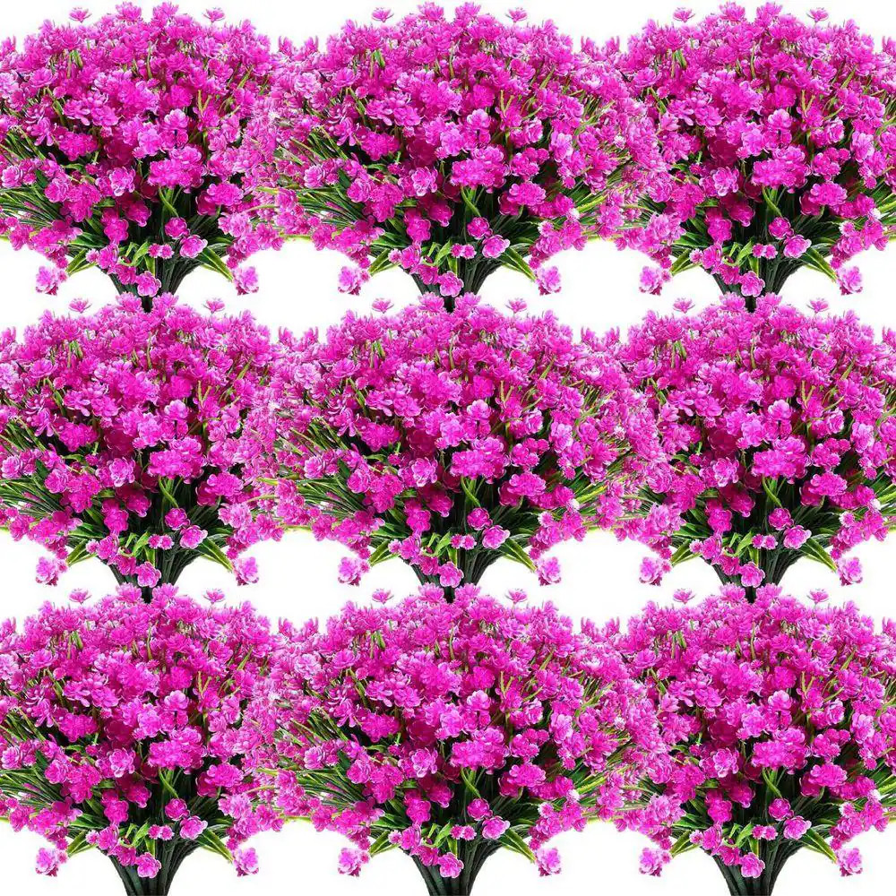 2.6 In. Purple 40 Bundles Artificial Other Flowers Plants UV Resistant outside F