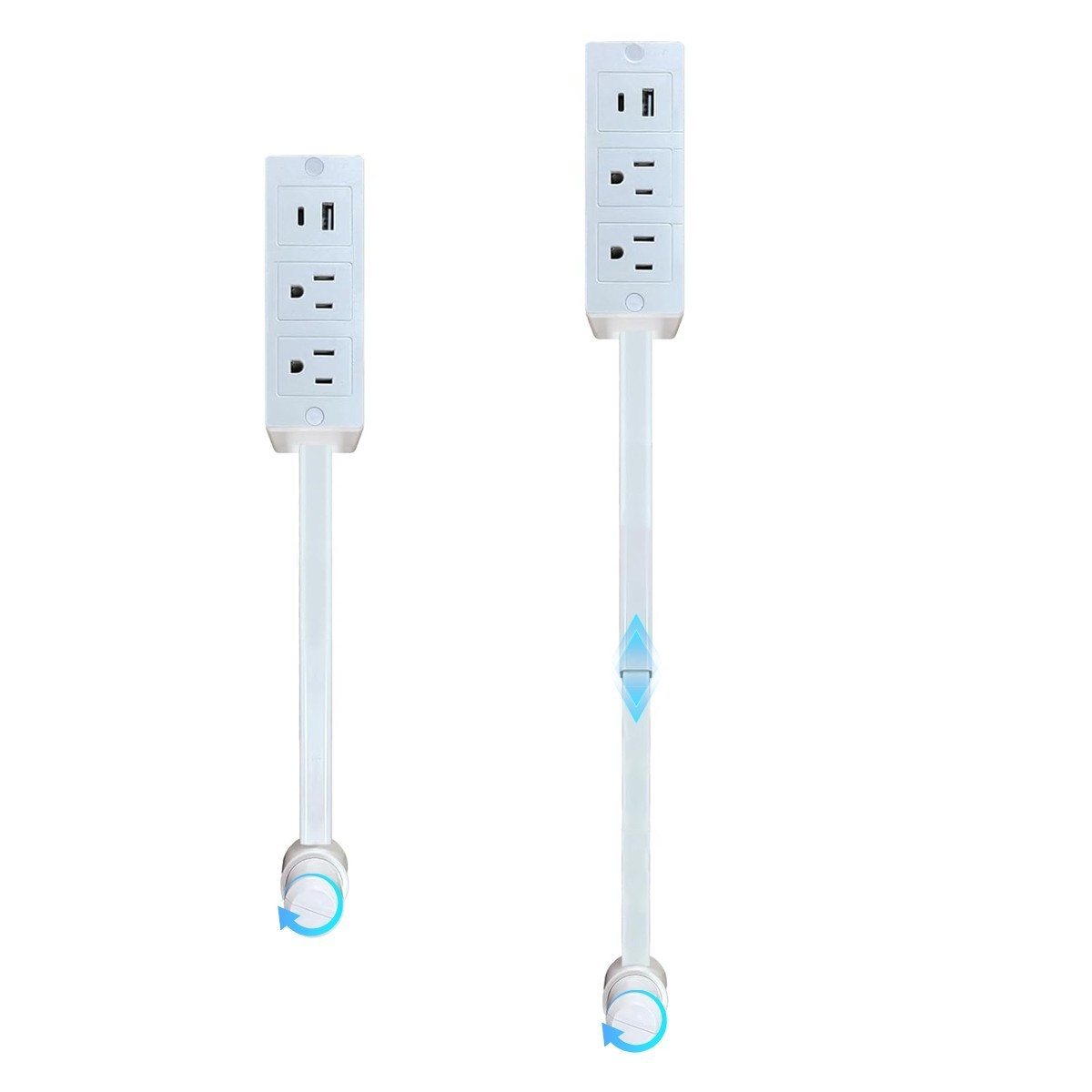 Electrical Outlet Extender Features USB-A, USB-C, and 2 AC Electrical Outlet Ext