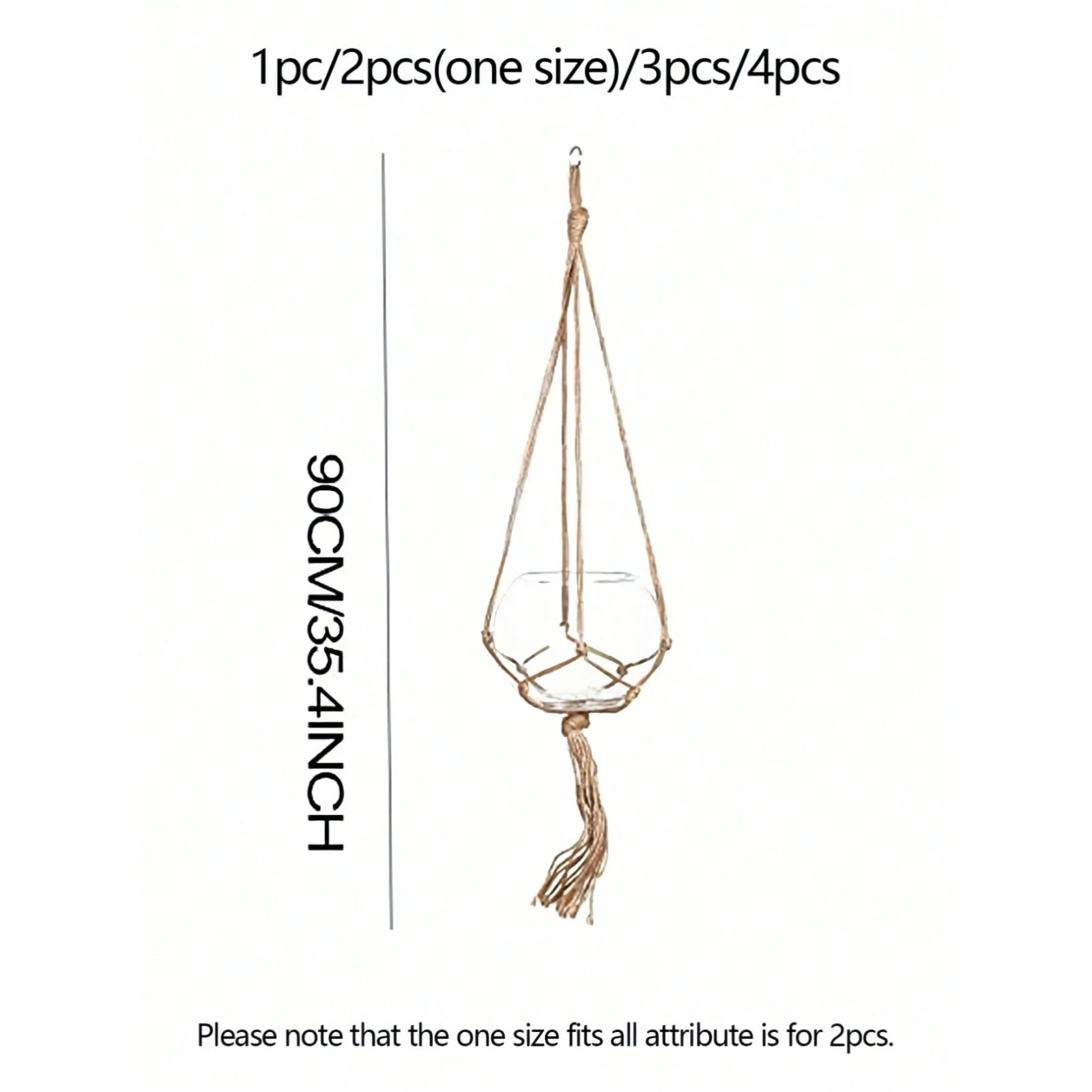 Plant Hanger Brown Rope Boho Macrame Hanging Basket Decor for Home Garden USA