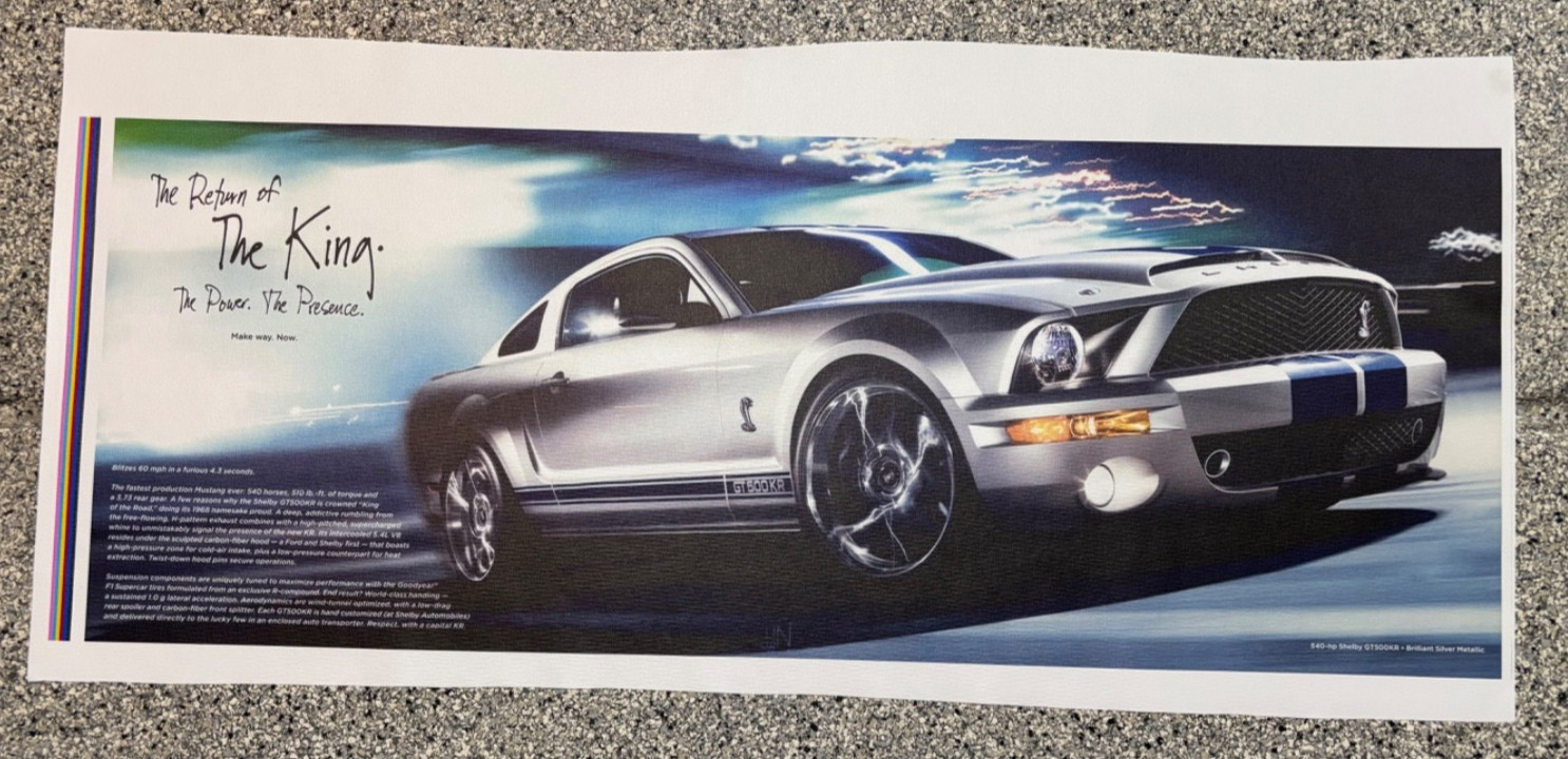 Shelby GT-500 KR Canvas Print, 34 X 13 Inches – unframed