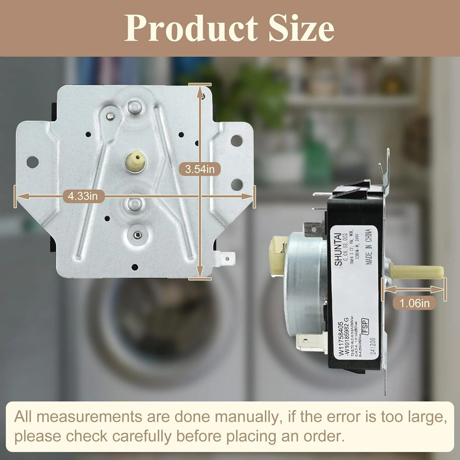 W10185982 WPW10185982 | Dryer Timer Compatible with Whirlpool, Maytag Amana USA