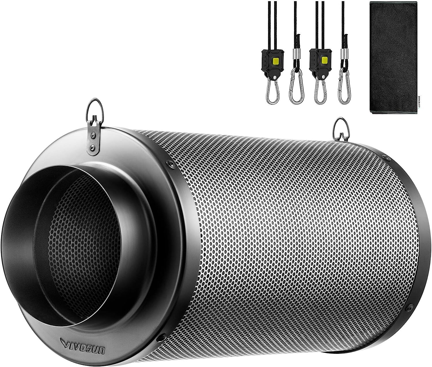 VIVOSUN 4″ 6″ 8″Inch Black Air Carbon Filter Virgin Charcoal for Inline Fan