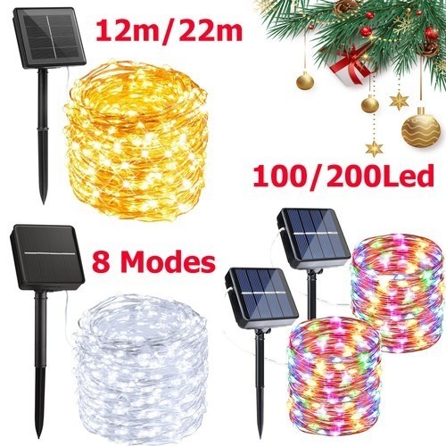 LED Solar String Light Lights Waterproof Copper Wire Fairy Outdoor Garden Party